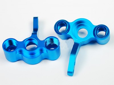 Передній поворотний кулак HSP (алюміній) 1/10 сині (пара) (122011) (світлина #1)