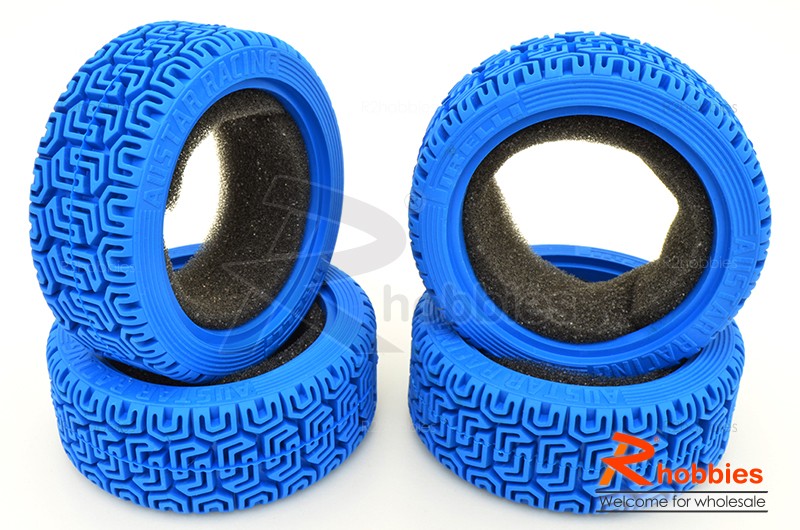 Комплект шосейної гуми для автомоделей 1/10 Touring Car L Pattern (сині) (світлина #1)