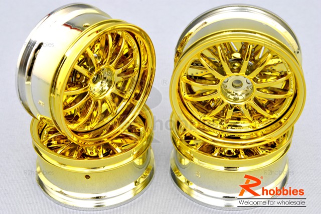 Комплект дисків коліс для шосейних автомоделей 1/10 (золоті) (світлина #1)