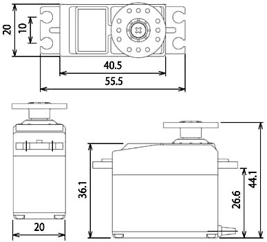 Сервомеханізм аналоговий S3003 37.2g/3.17kg/0.23sec (4.8В) (світлина #2)
