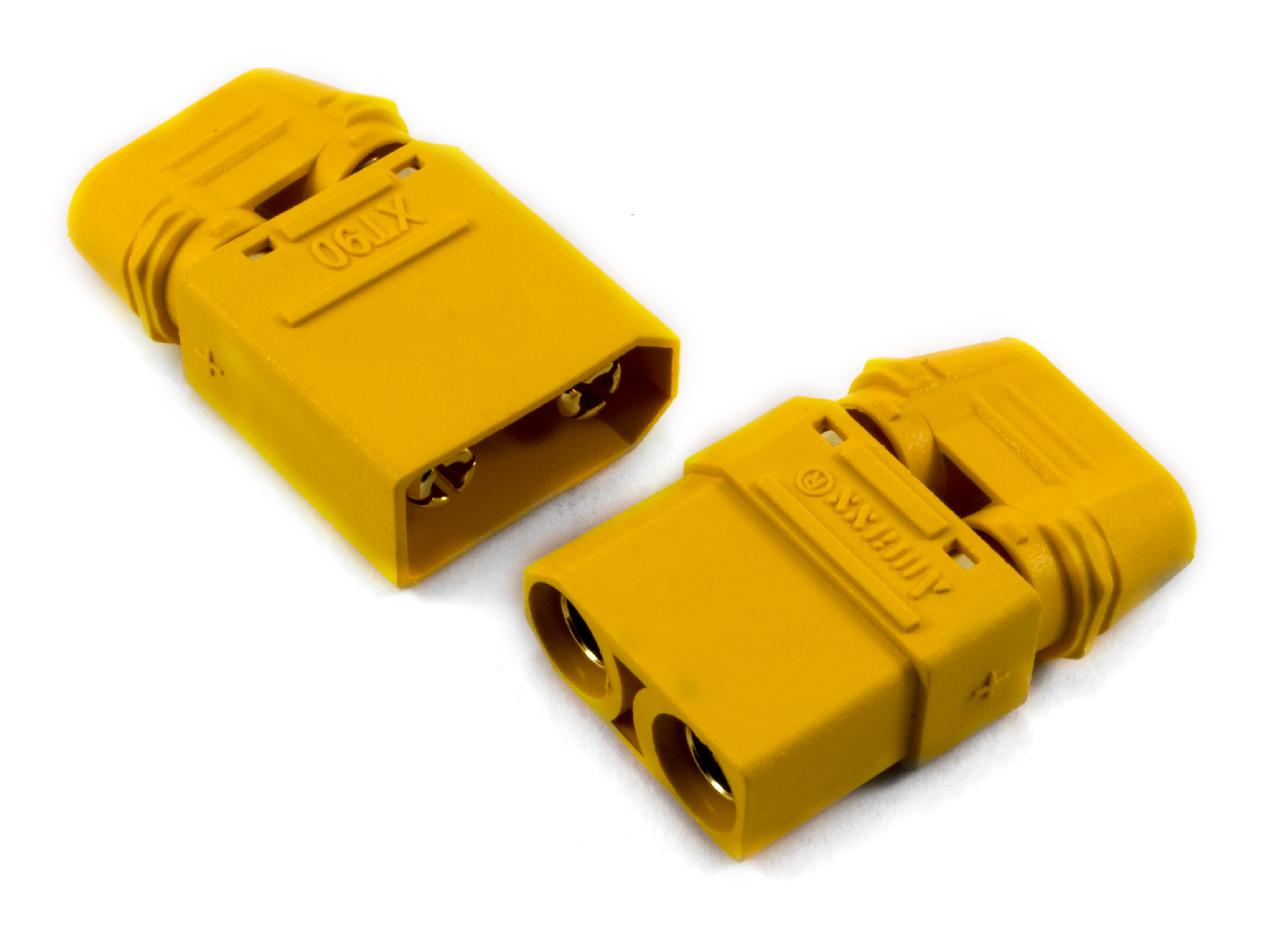 Роз’єм нейлоновий XT90 AMASS з ізолюючою насадкою (пара) (жовтий) (світлина #1)