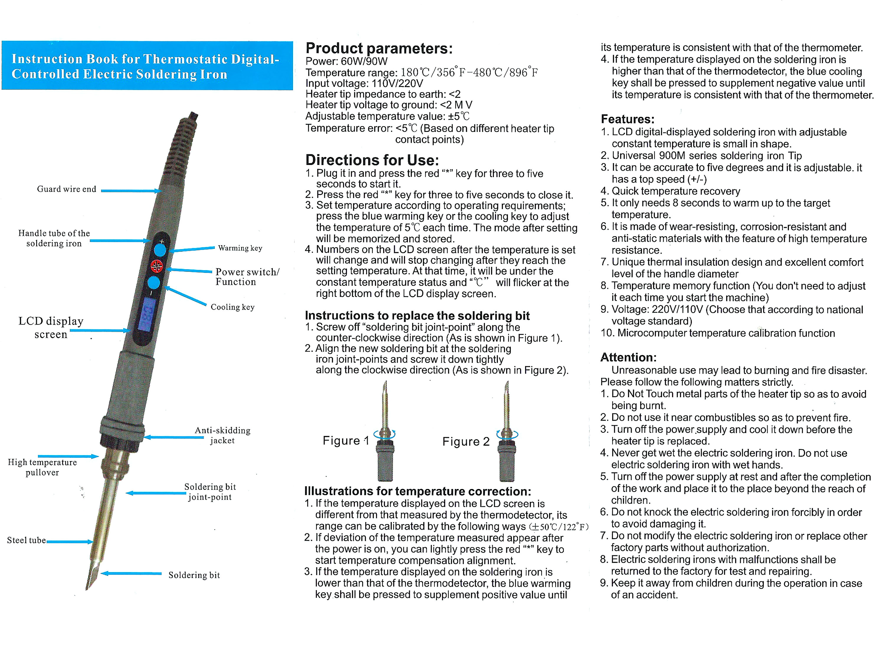 Паяльник VS CXG 936d з дисплеєм (60Вт) (світлина #5)