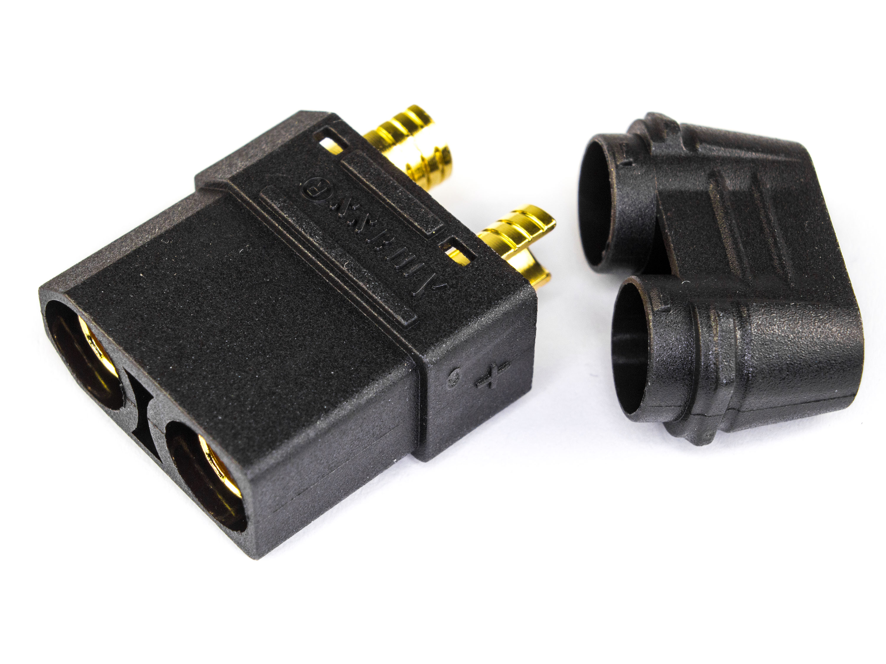 Роз’єм нейлоновий XT90 з ізолюючою насадкою чорний (мама) (світлина #1)