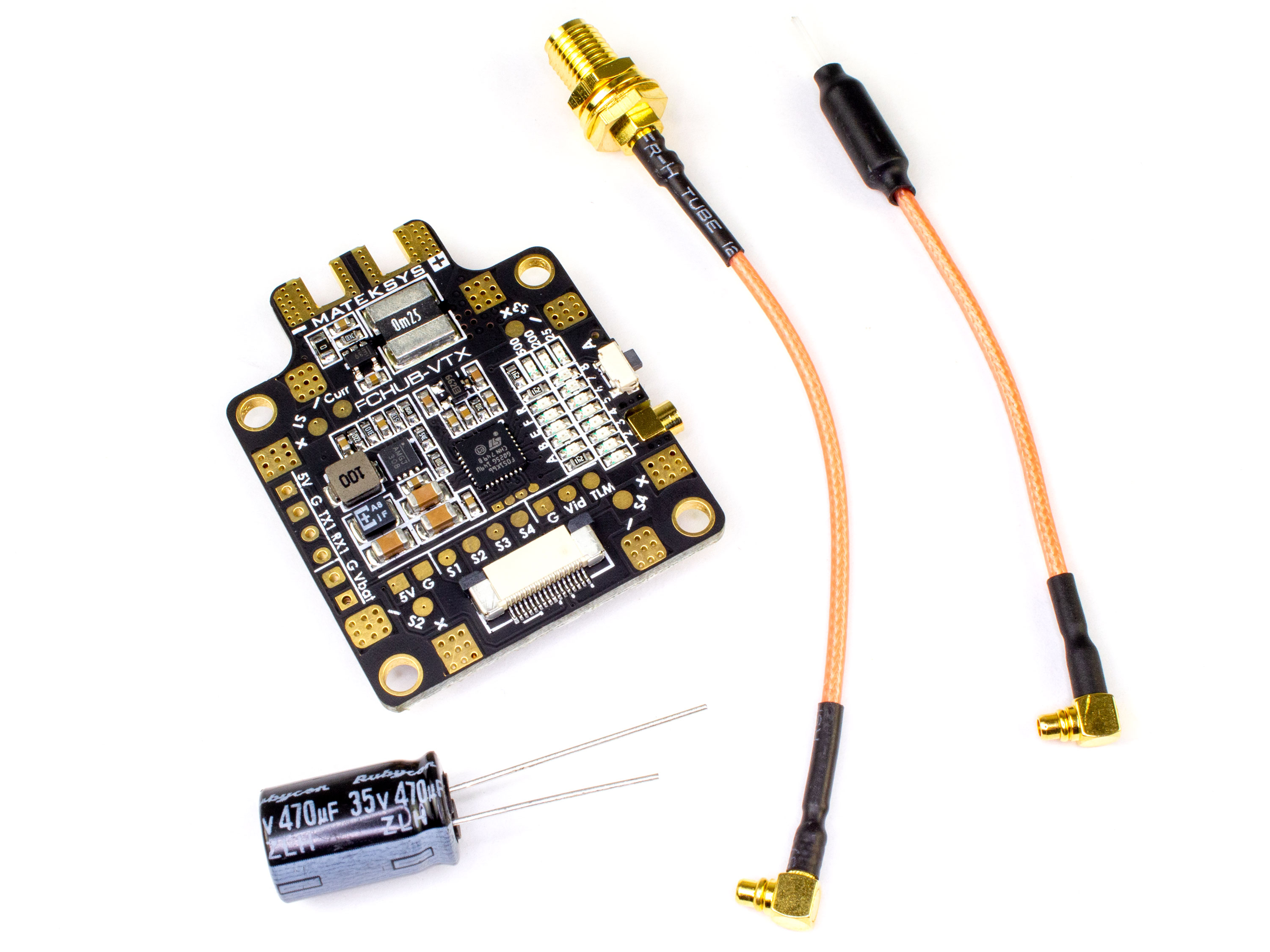 Matek FCHUB-VTX 2в1 (плата розподілу живлення і відеопередавач 5.8ГГц) (світлина #3)