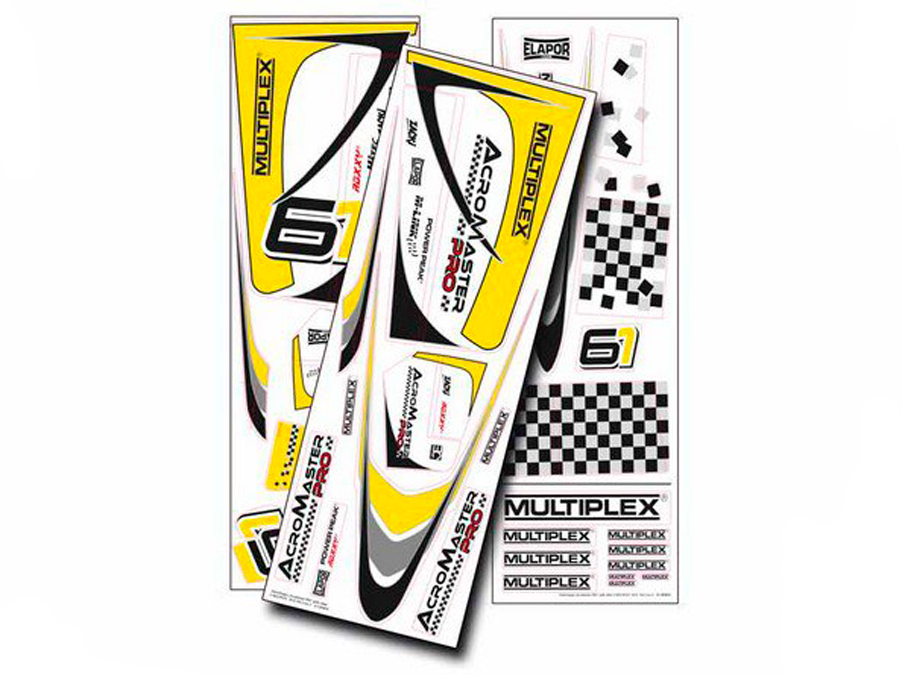 Набір наліпок для авіамоделі Multiplex AcroMaster PRO (жовтий) (світлина #1)