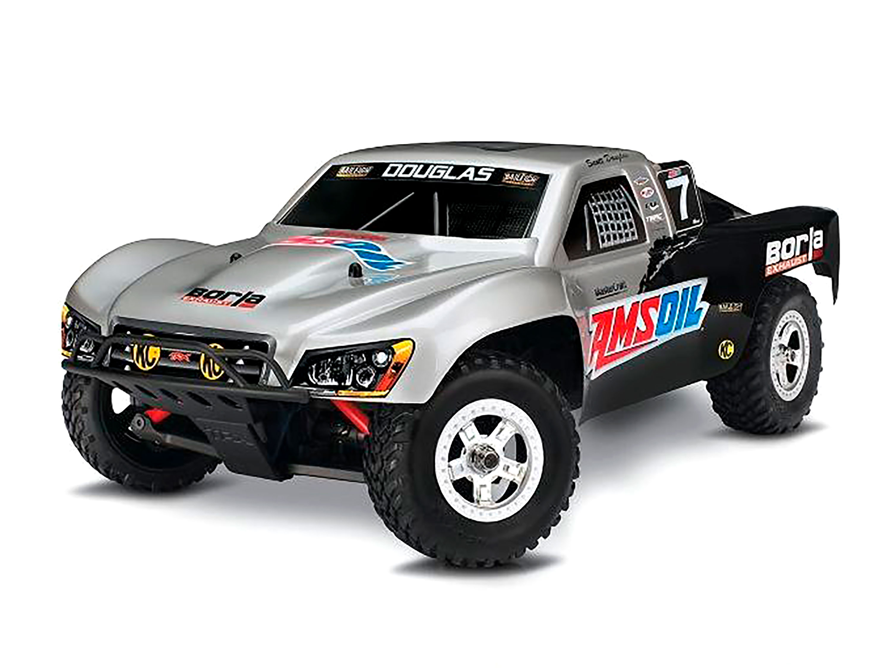 Автомодель шорт-корс Traxxas Slash 4x4 4WD 1/16 RTR (70054-1 Silver) (світлина #1)