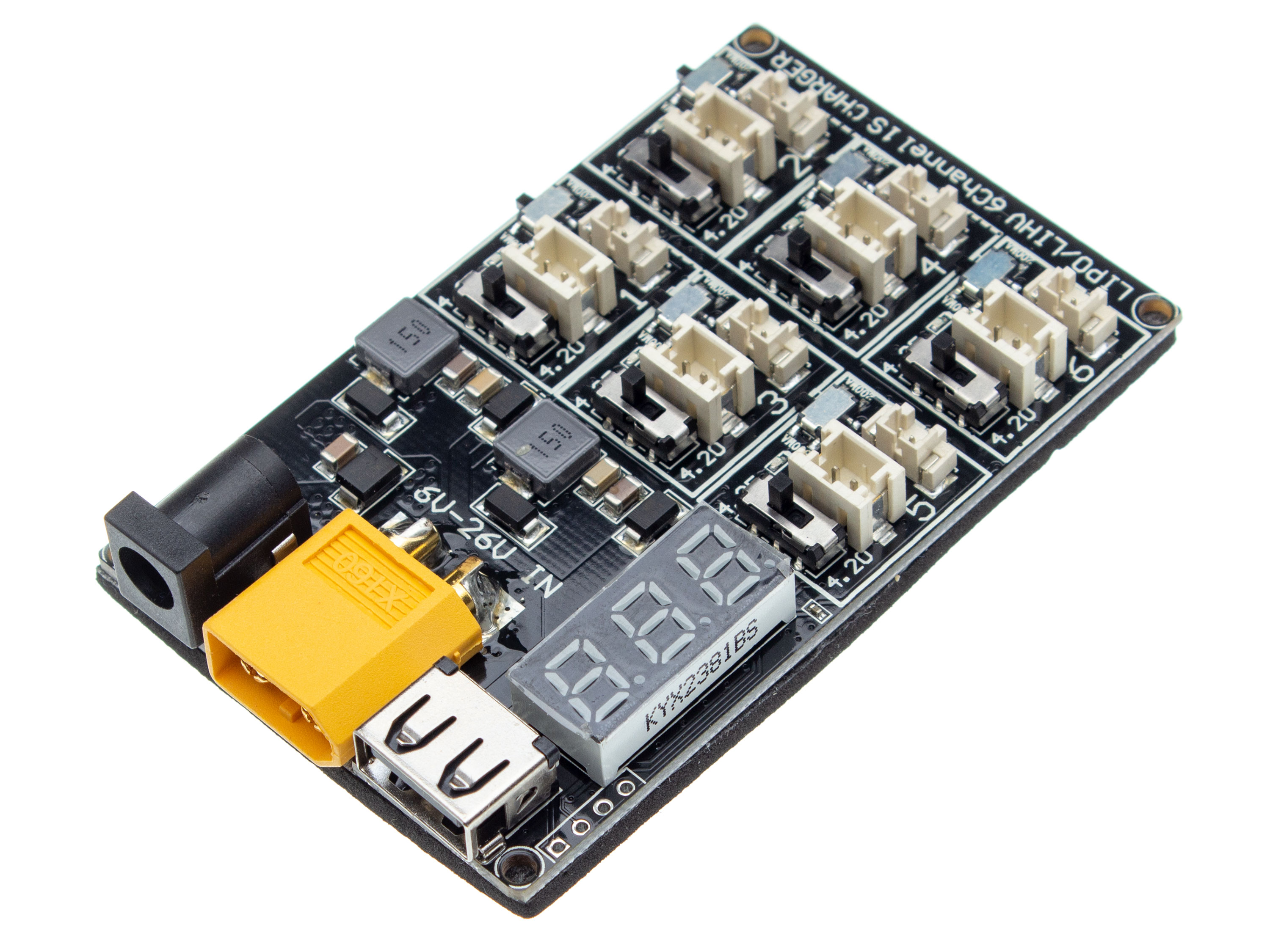 Зарядний пристрій AKK для 6-ти 1S LiPo/LiPoHV акумуляторів (світлина #2)