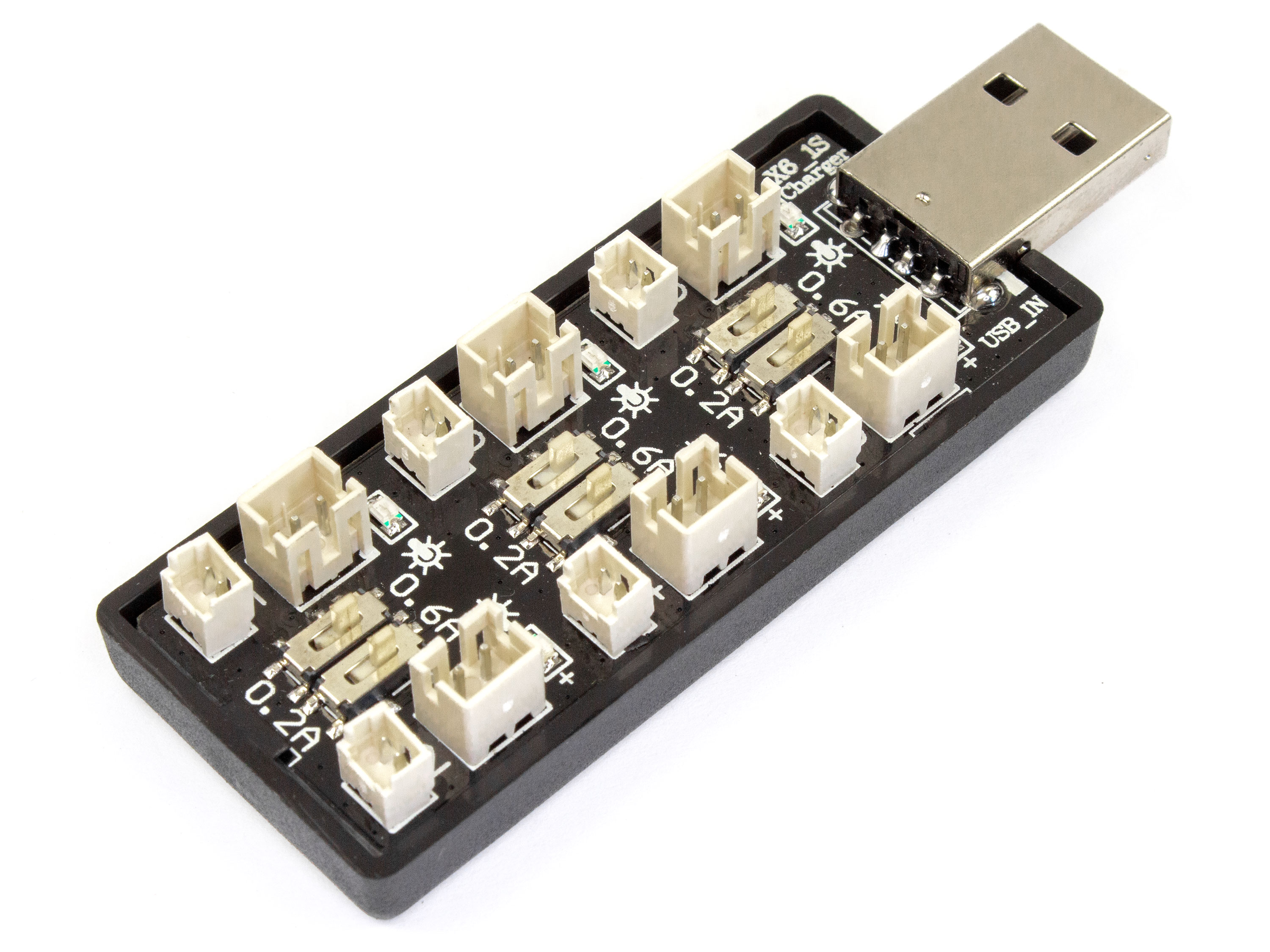Зарядний пристрій USB для 6-ти 1S LiPo акумуляторів (світлина #2)