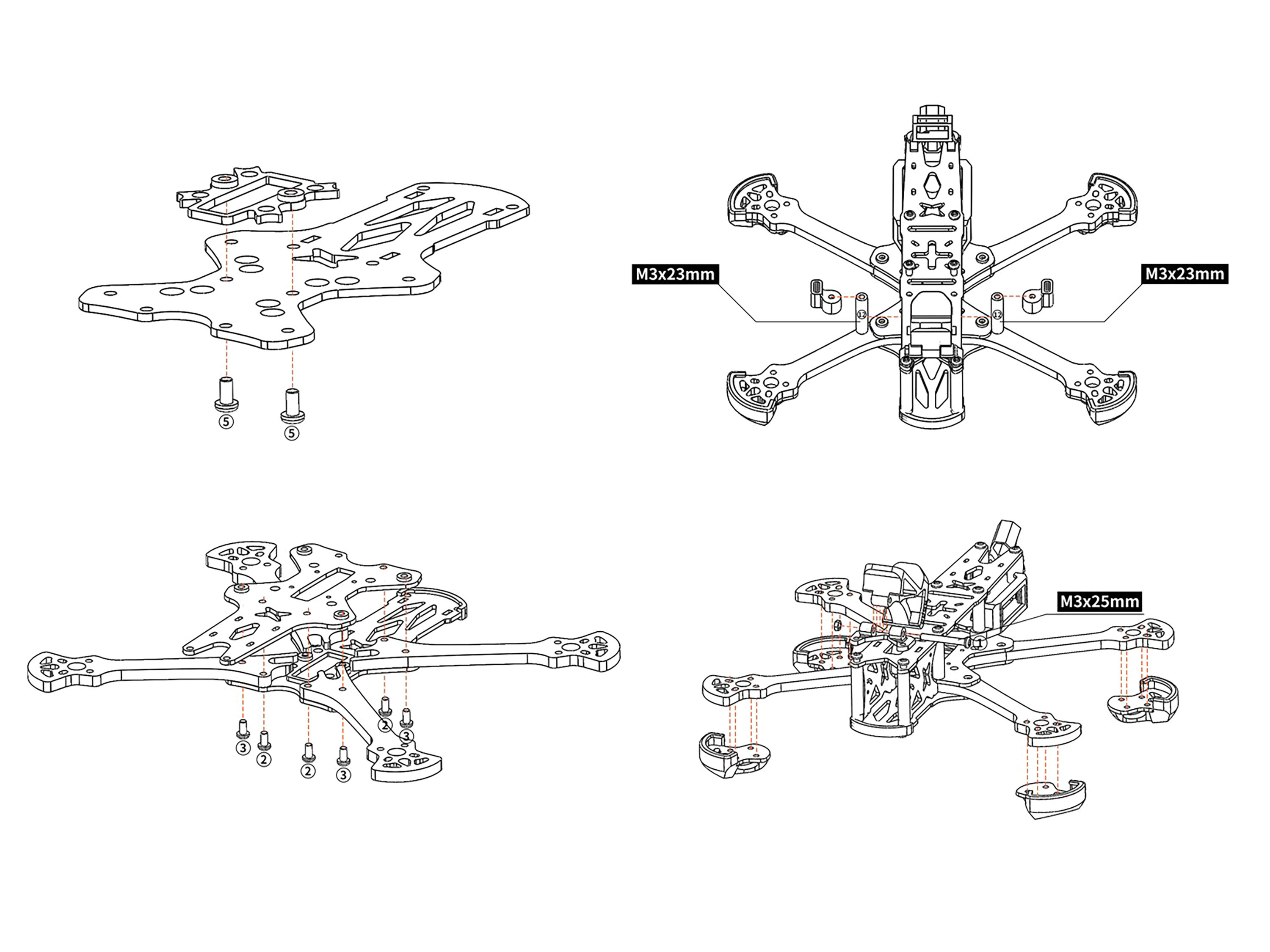 Рама для квадрокоптера HGLRC Sector 7 Freestyle V3 (290мм) (світлина #8)
