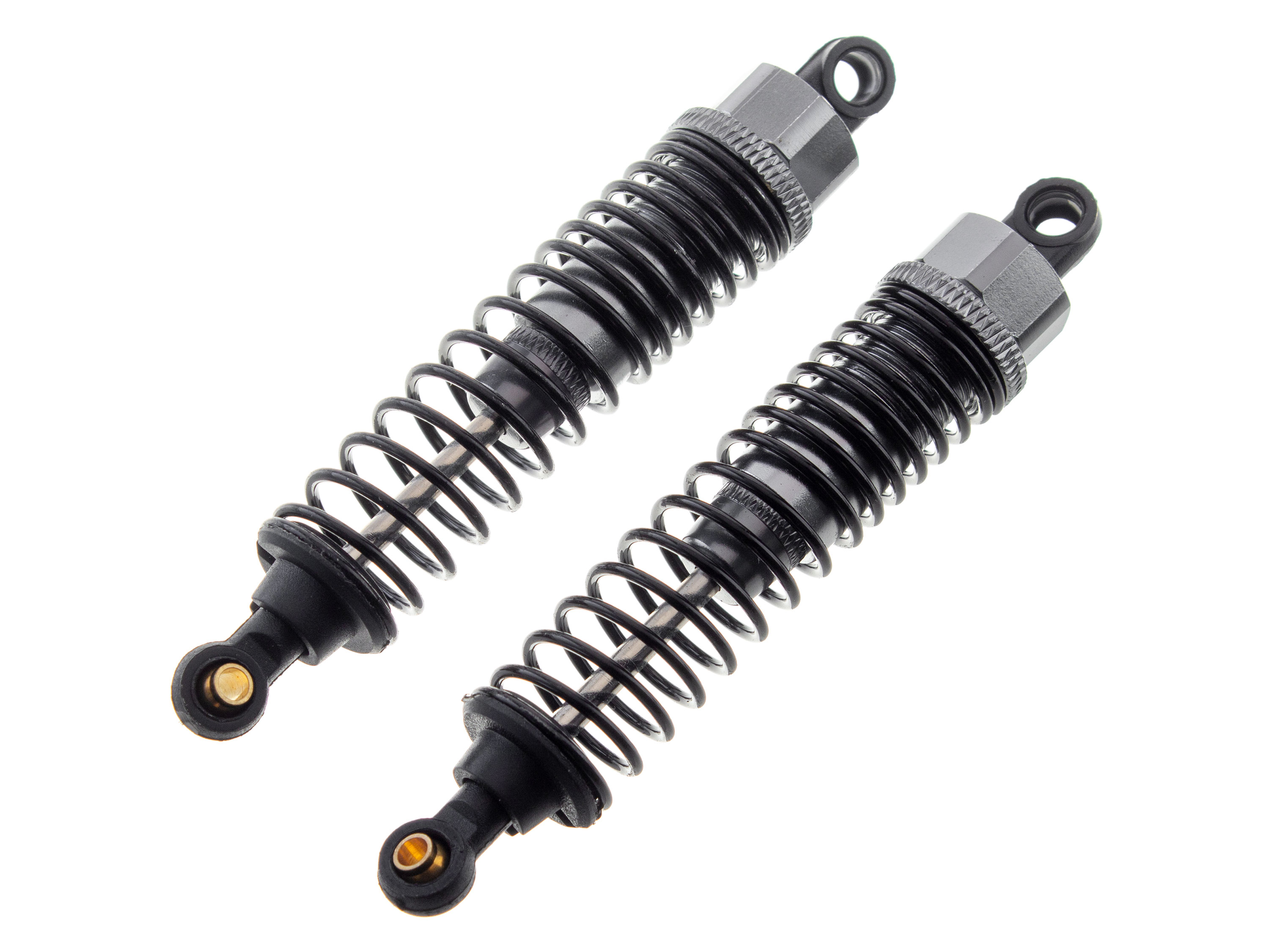 Масляні амортизатори 85мм для автомоделей 1/10 2шт (Gun Metal) (світлина #1)