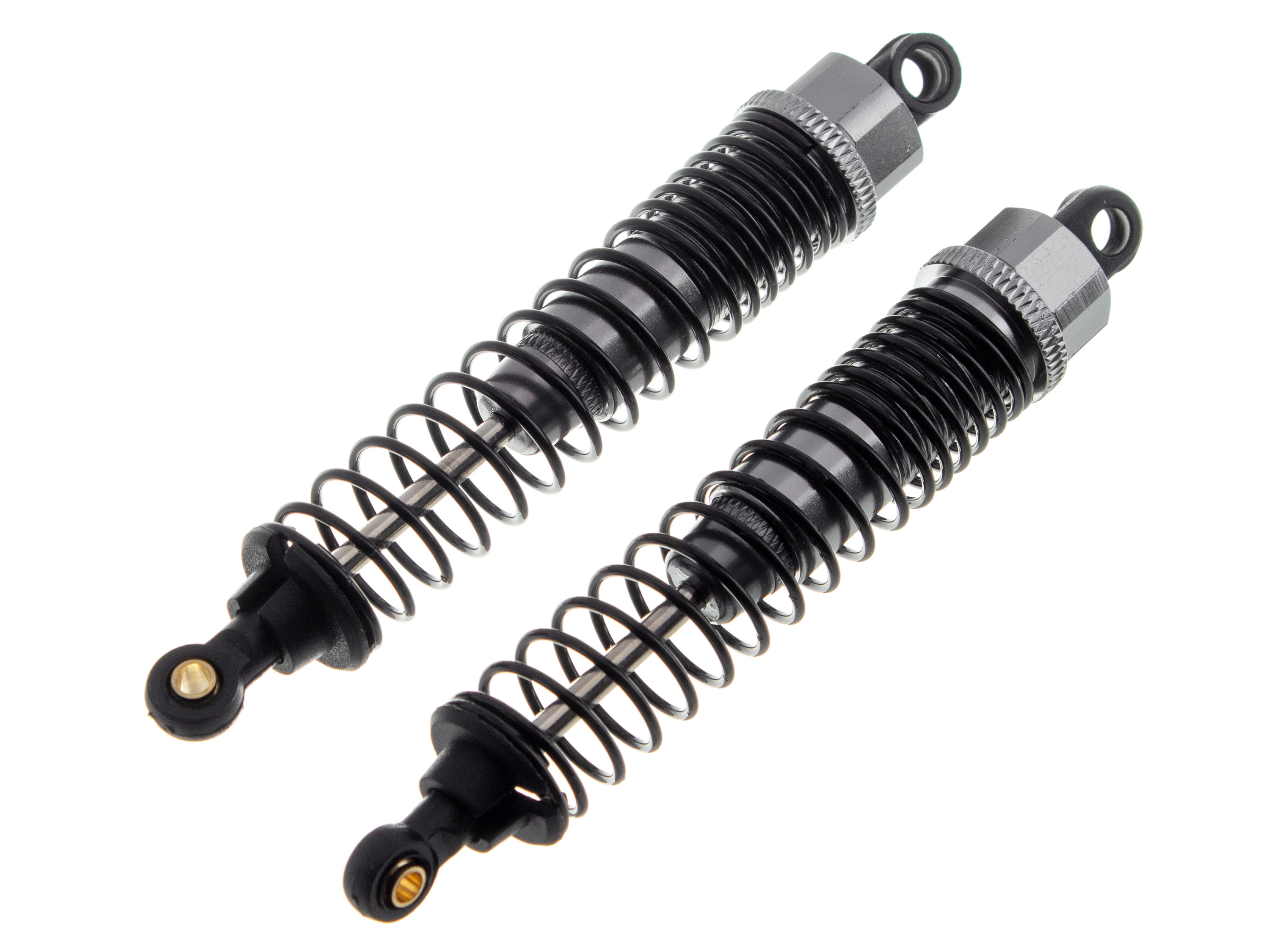 Масляні амортизатори 95мм для автомоделей 1/10 2шт (Gun metal) (світлина #1)