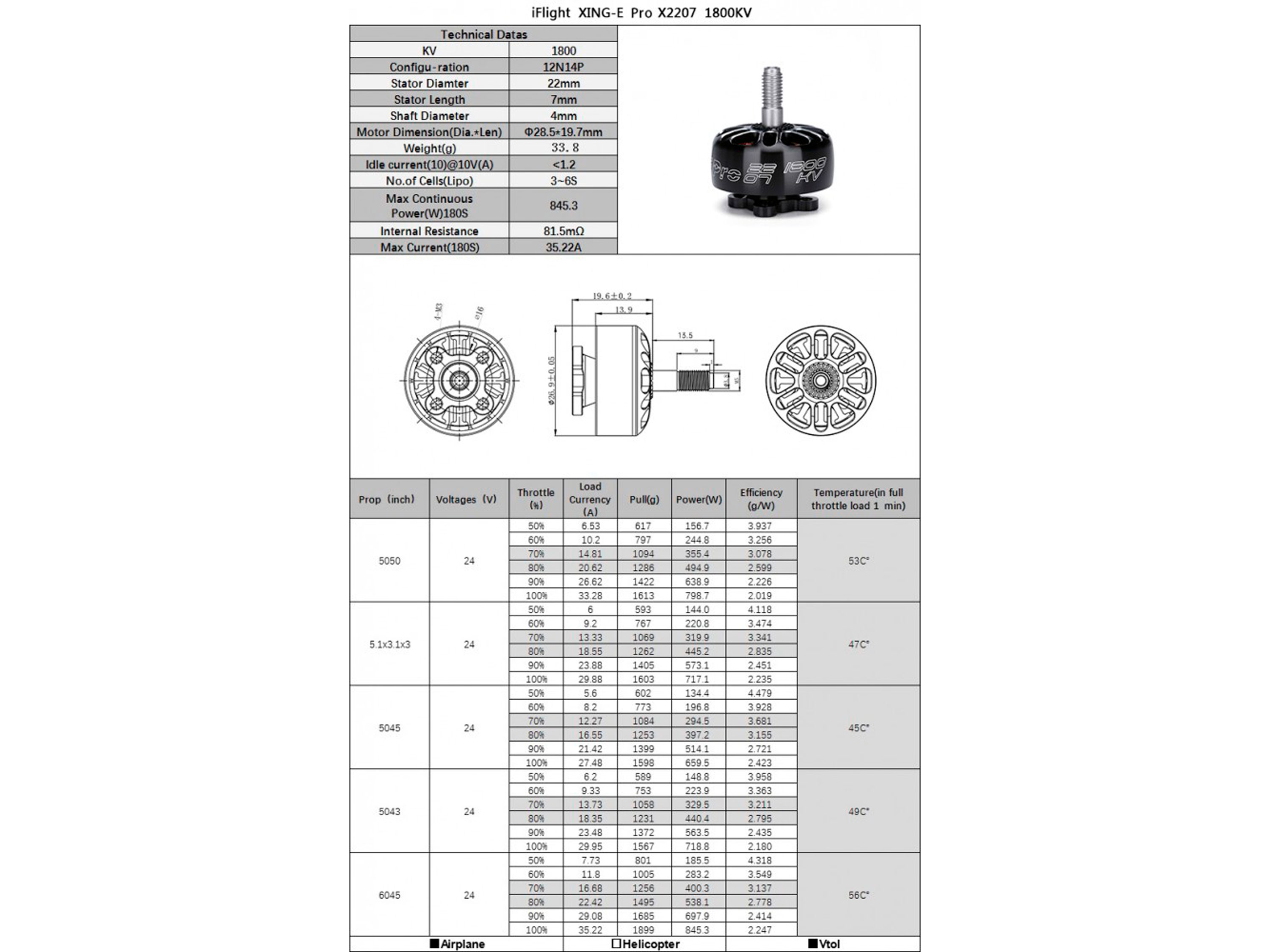 Двигун безколекторний iFlight XING-E Pro 2207-1800kv (світлина #5)