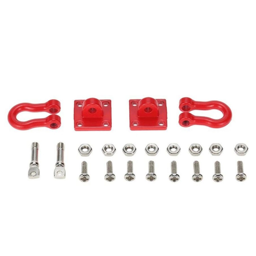 Металевий буксирувальний гачок (пара) для автомоделей масштабу 1/10 (червоний) (світлина #2)