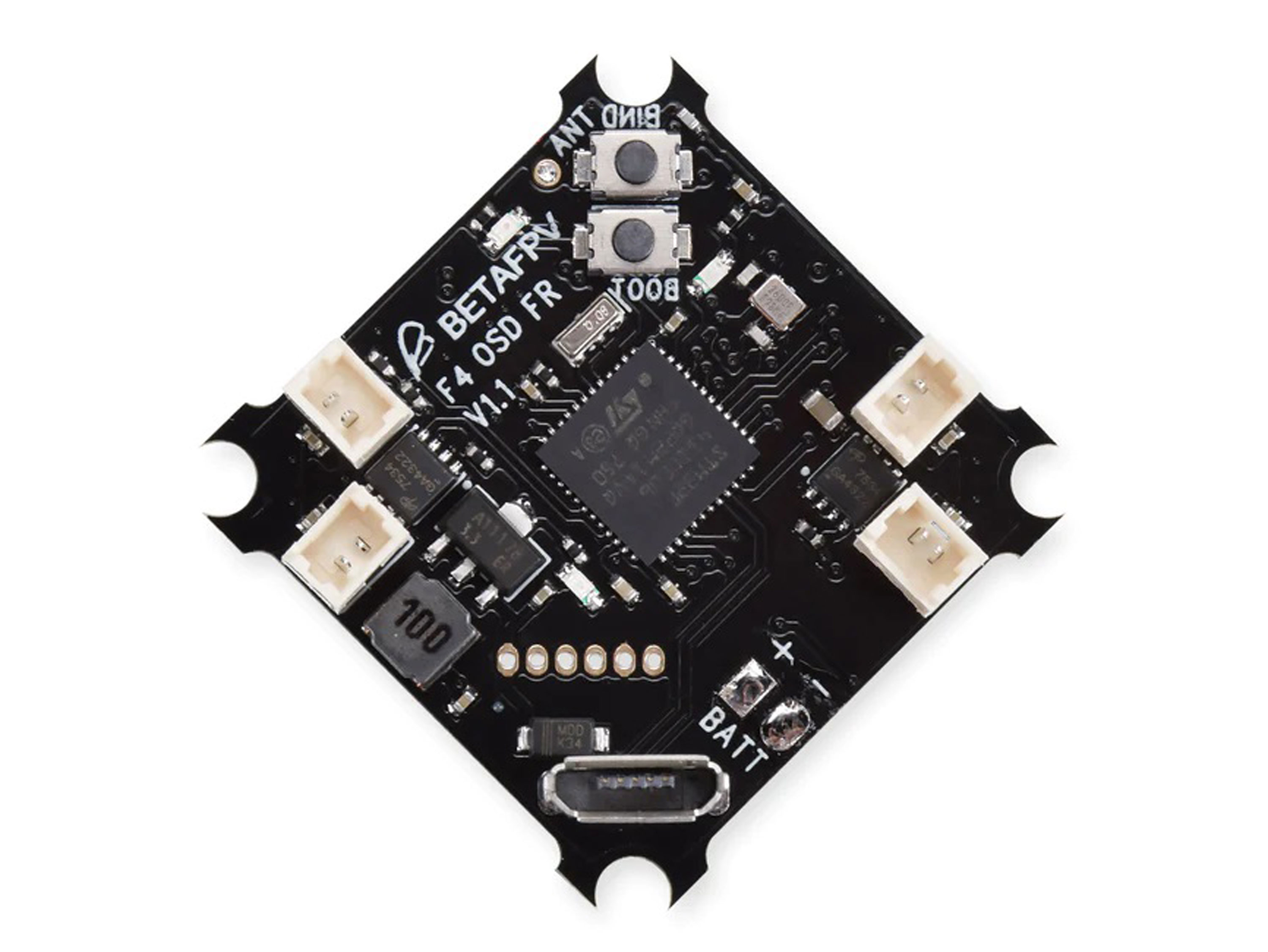 Польотний контролер колекторний BetaFPV F4 OSD AIO (FrSky D16) (світлина #1)