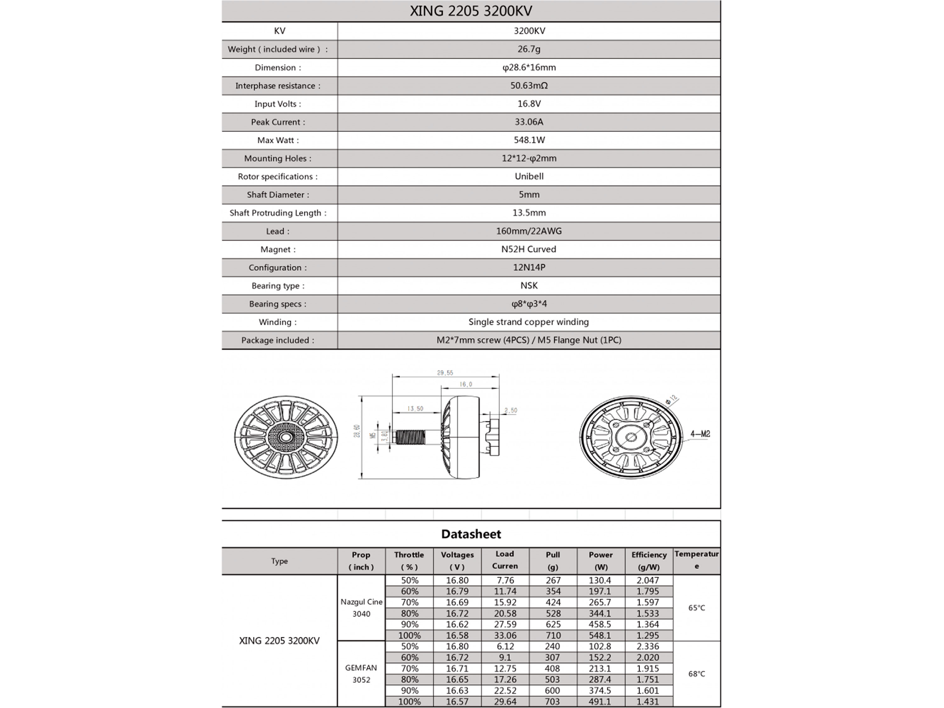 Двигун безколекторний iFlight XING 2205-3200kv (світлина #5)
