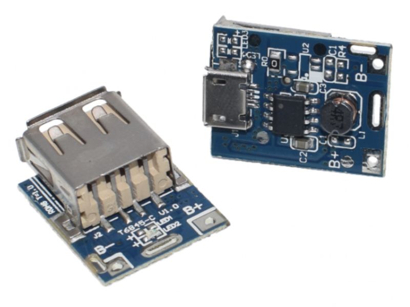 Підвищуючий модуль перетворювач USB DC-DC 3.7-5В з захистом LiPO (світлина #1)