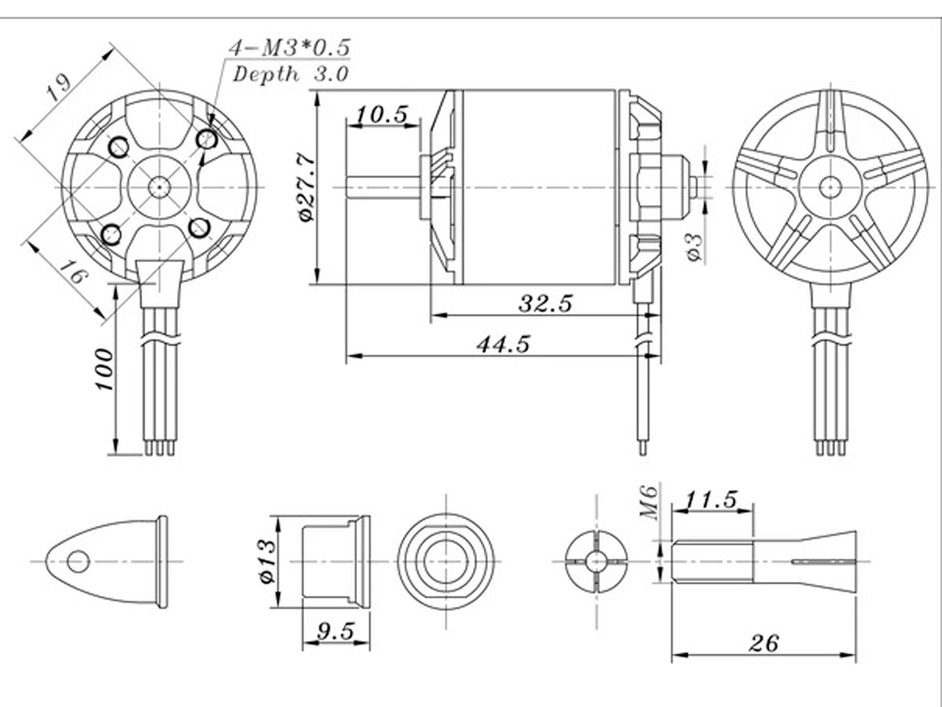 Двигун безколекторний SunnySky A2212-980kv V2 (світлина #5)