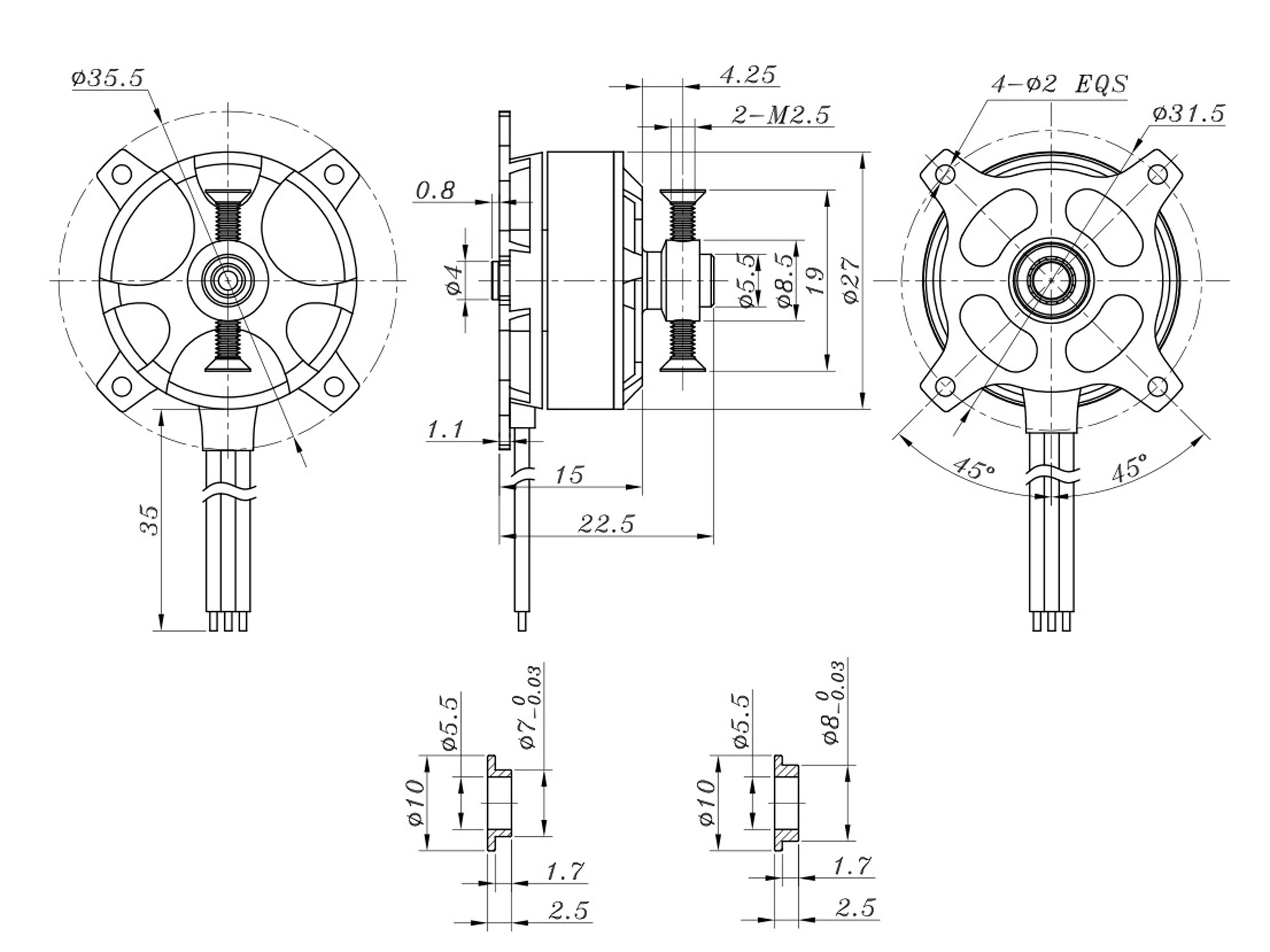 Двигун безколекторний SunnySky X2206-1500kv (світлина #6)