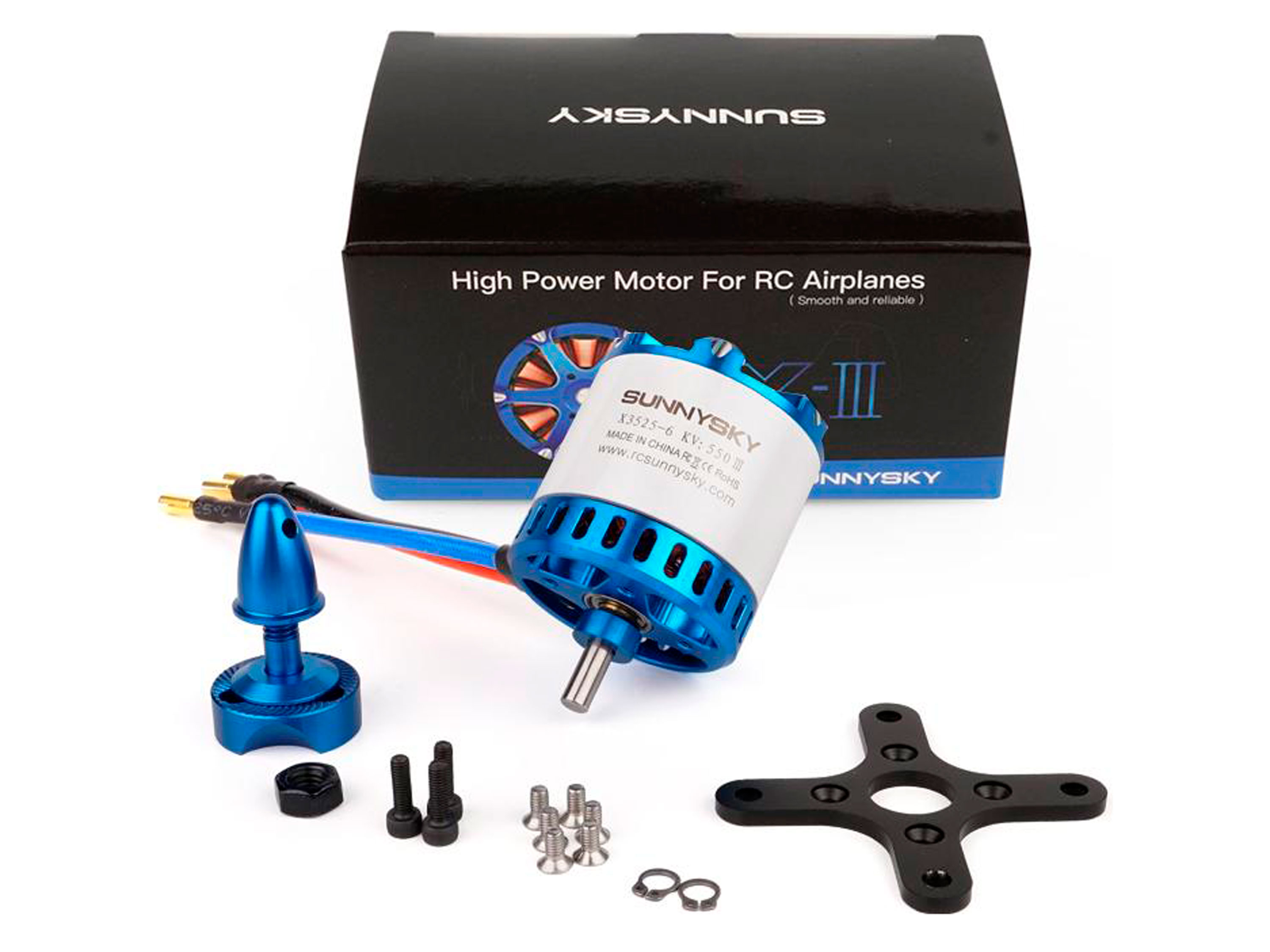 Двигун безколекторний SunnySky X3525-650kv V3 (довгий вал) (світлина #5)