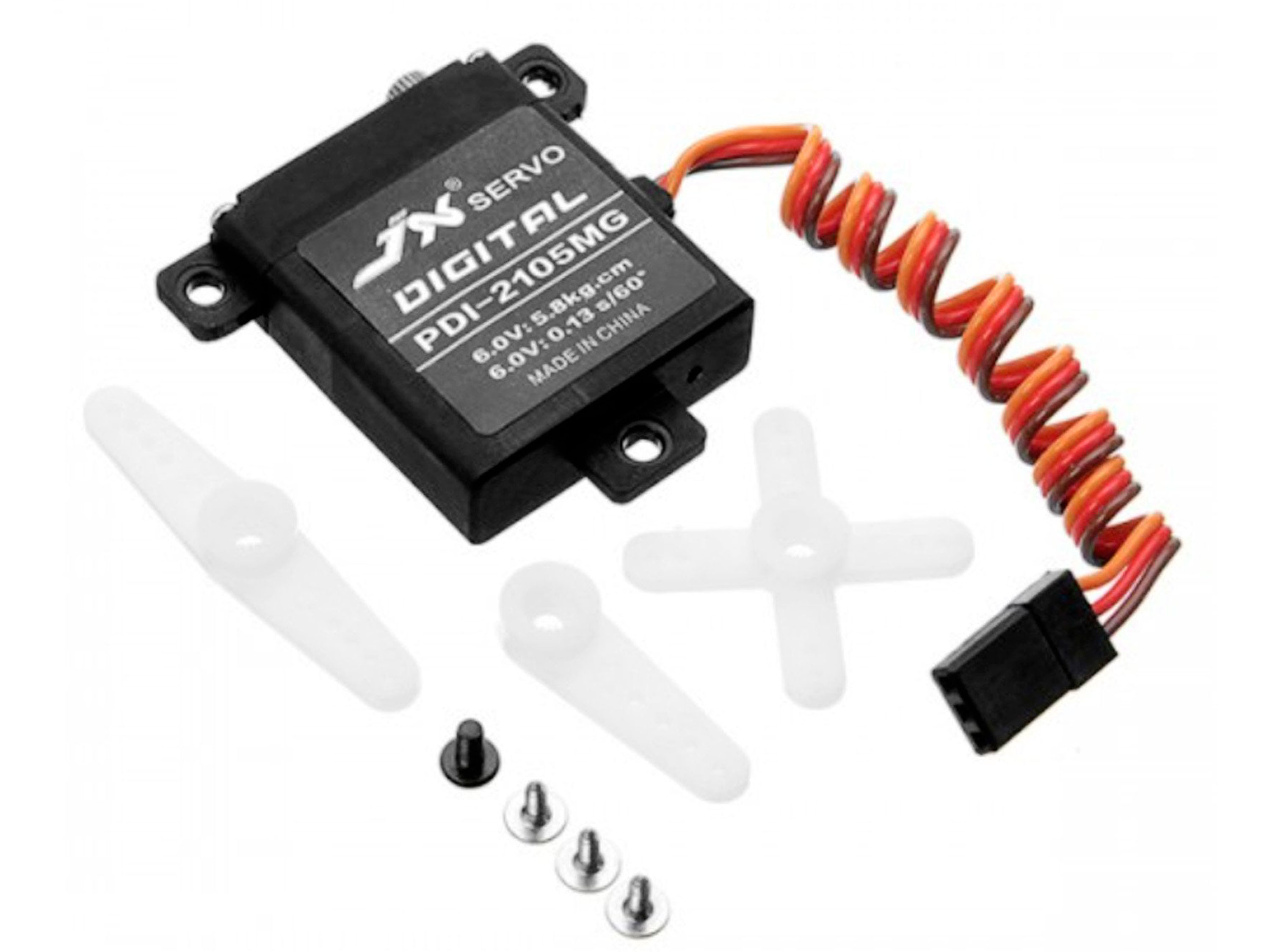 Сервомеханізм цифровий JX PDI-2105MG 21g/4.8kg/0.16sec (4.8В) (світлина #3)