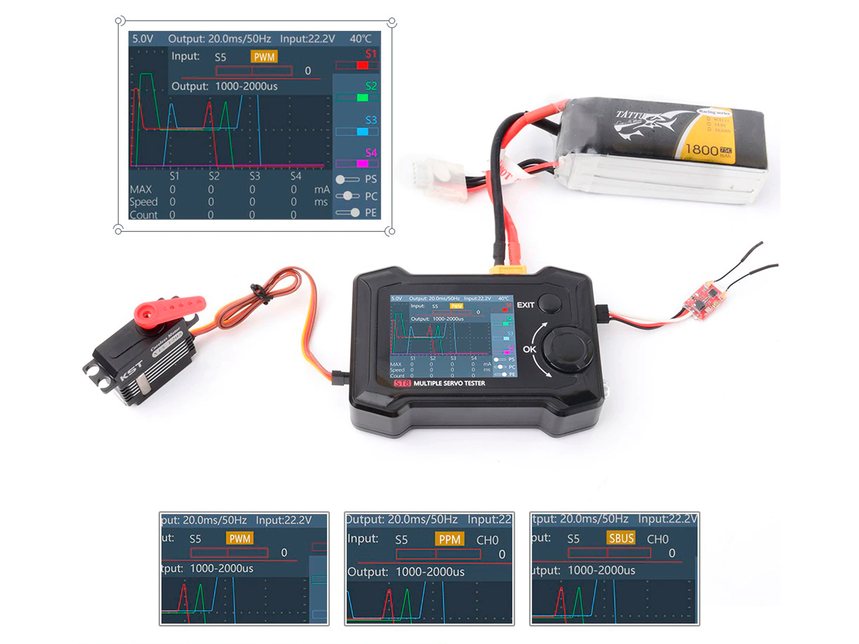Електронний сервотестер ToolkitRC ST8 (світлина #3)