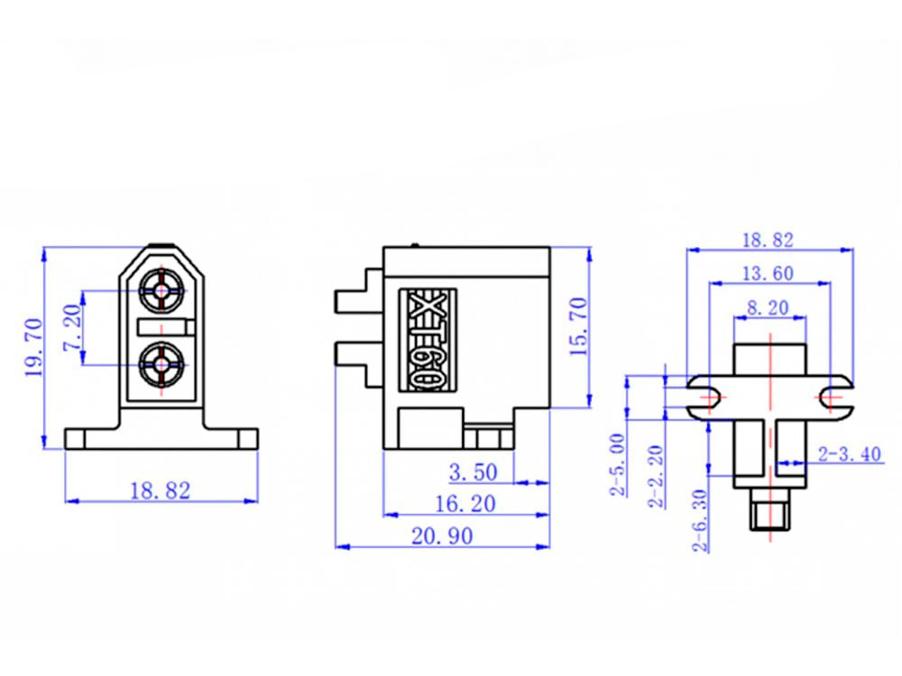Роз’єм нейлоновий Amass XT60C-M (папа) (світлина #3)