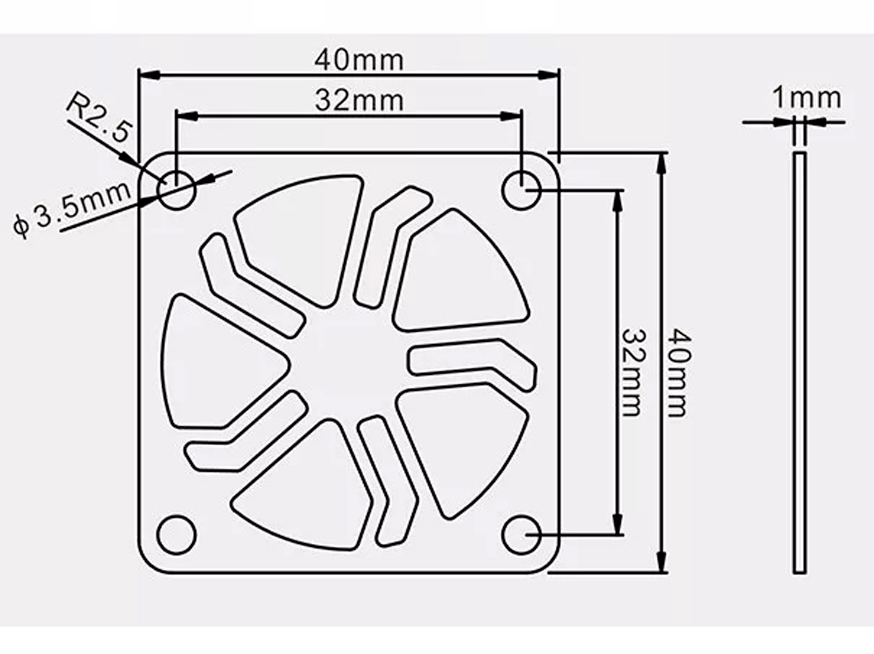 Карбоновий захист для охолоджуючих вентиляторів 40х40мм (світлина #4)