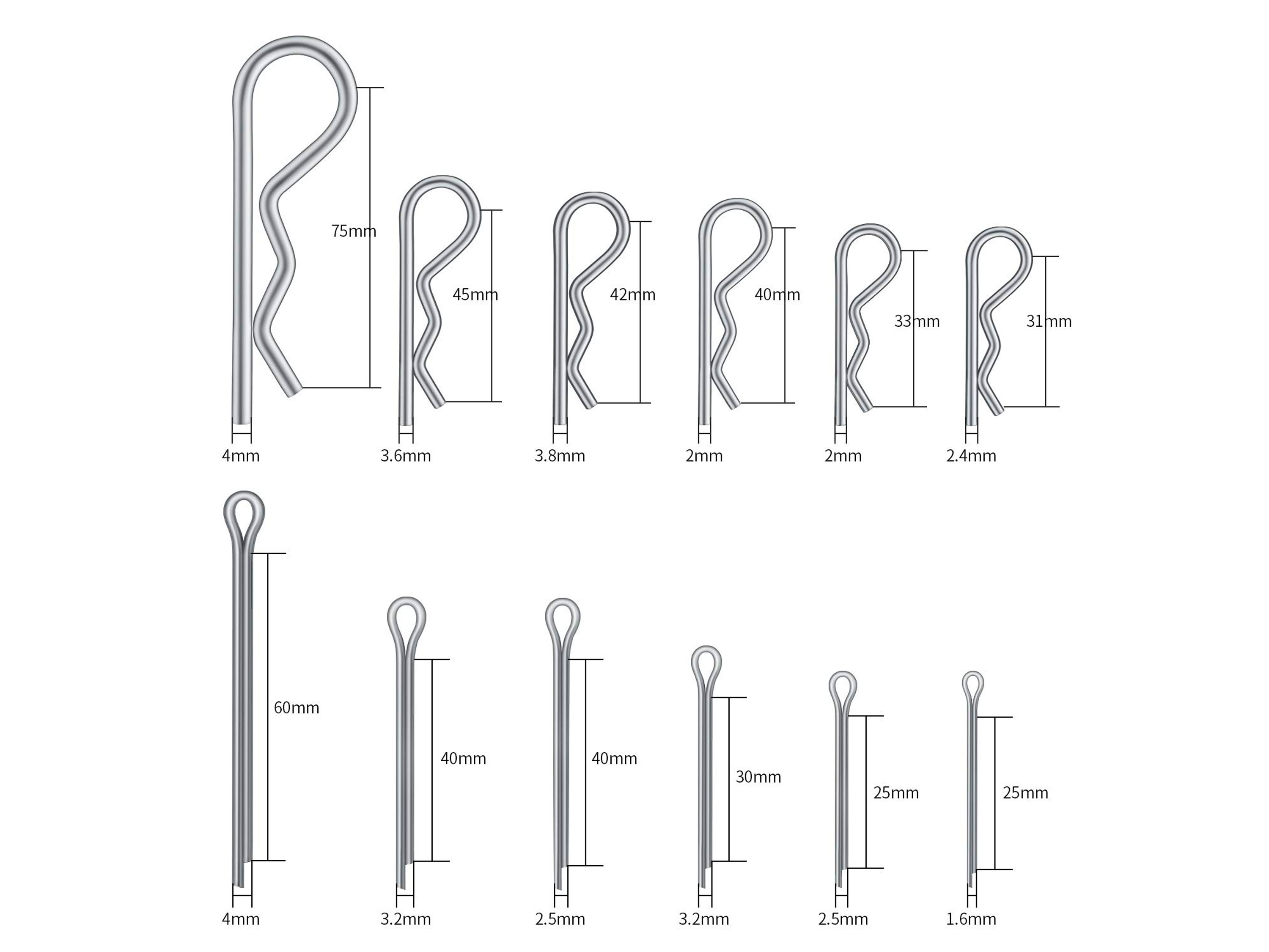 Набір сталевих кліпс (250шт) (світлина #4)