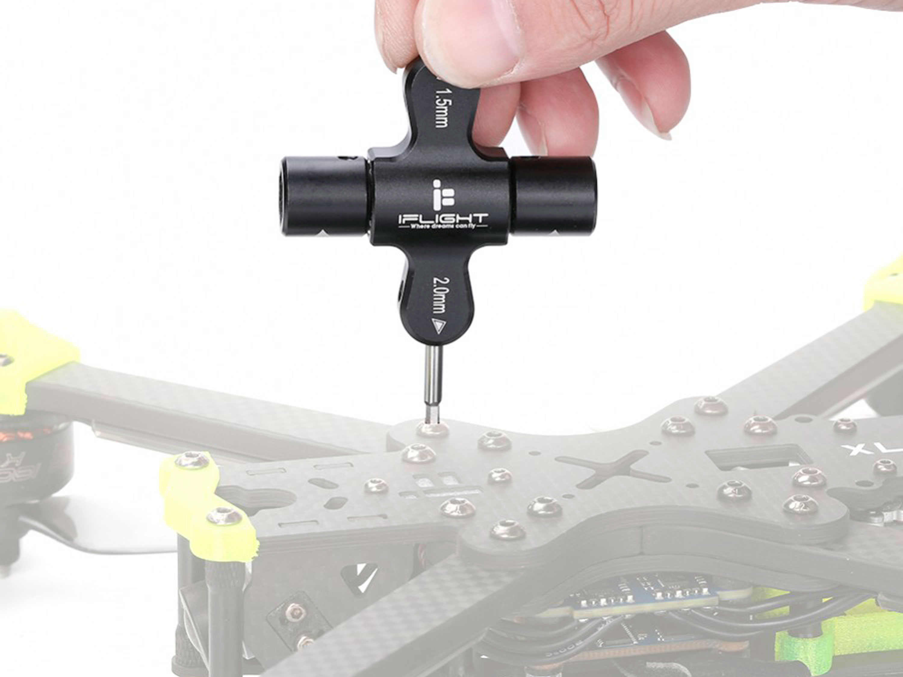 Викрутка шестигранник iFlight 1.5мм/2.0мм з гайковим ключом для пропелерів M3/M5 (світлина #3)