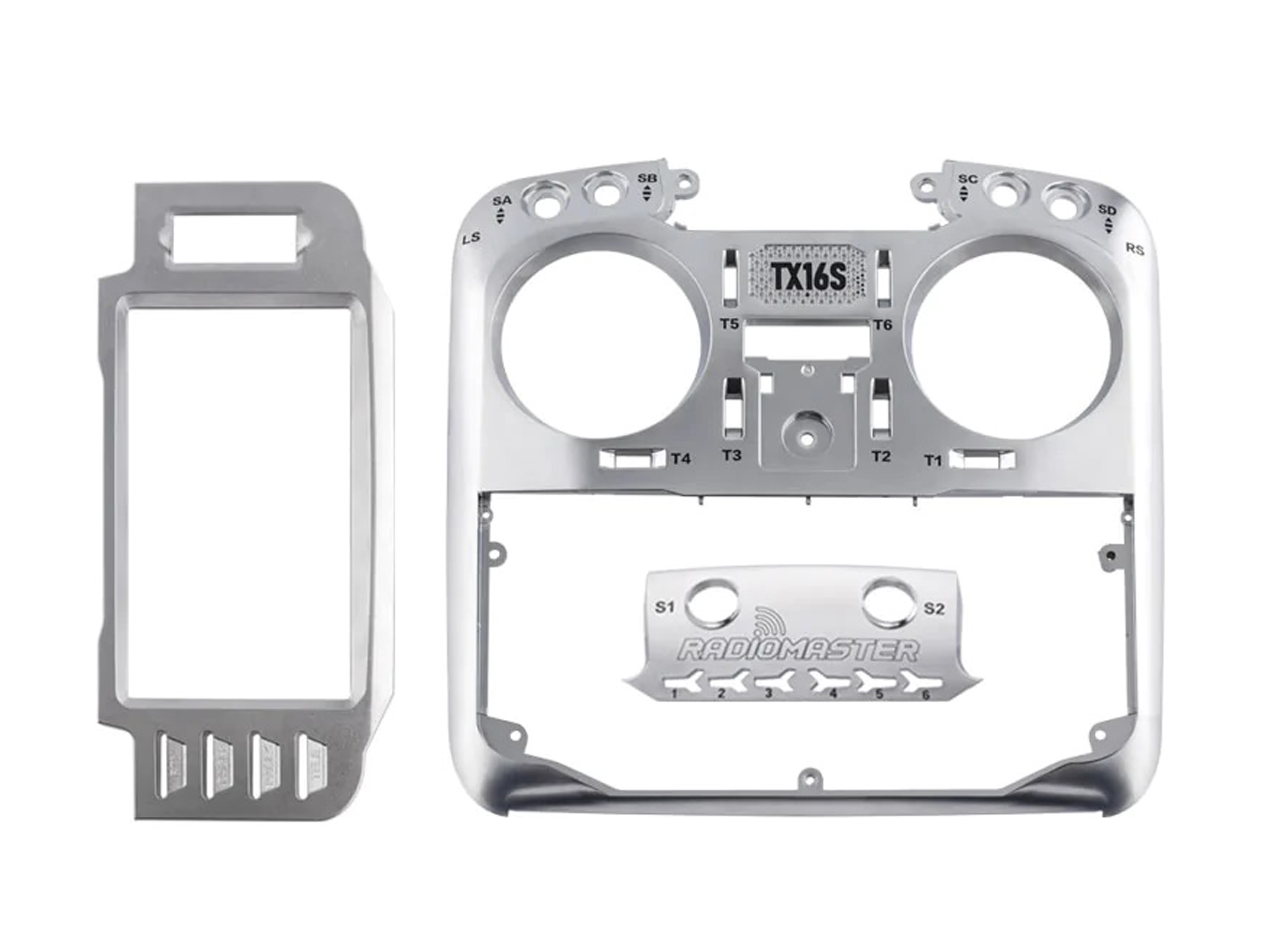 Набір передньої панелі для Radiomaster TX16S (срібний) (світлина #2)