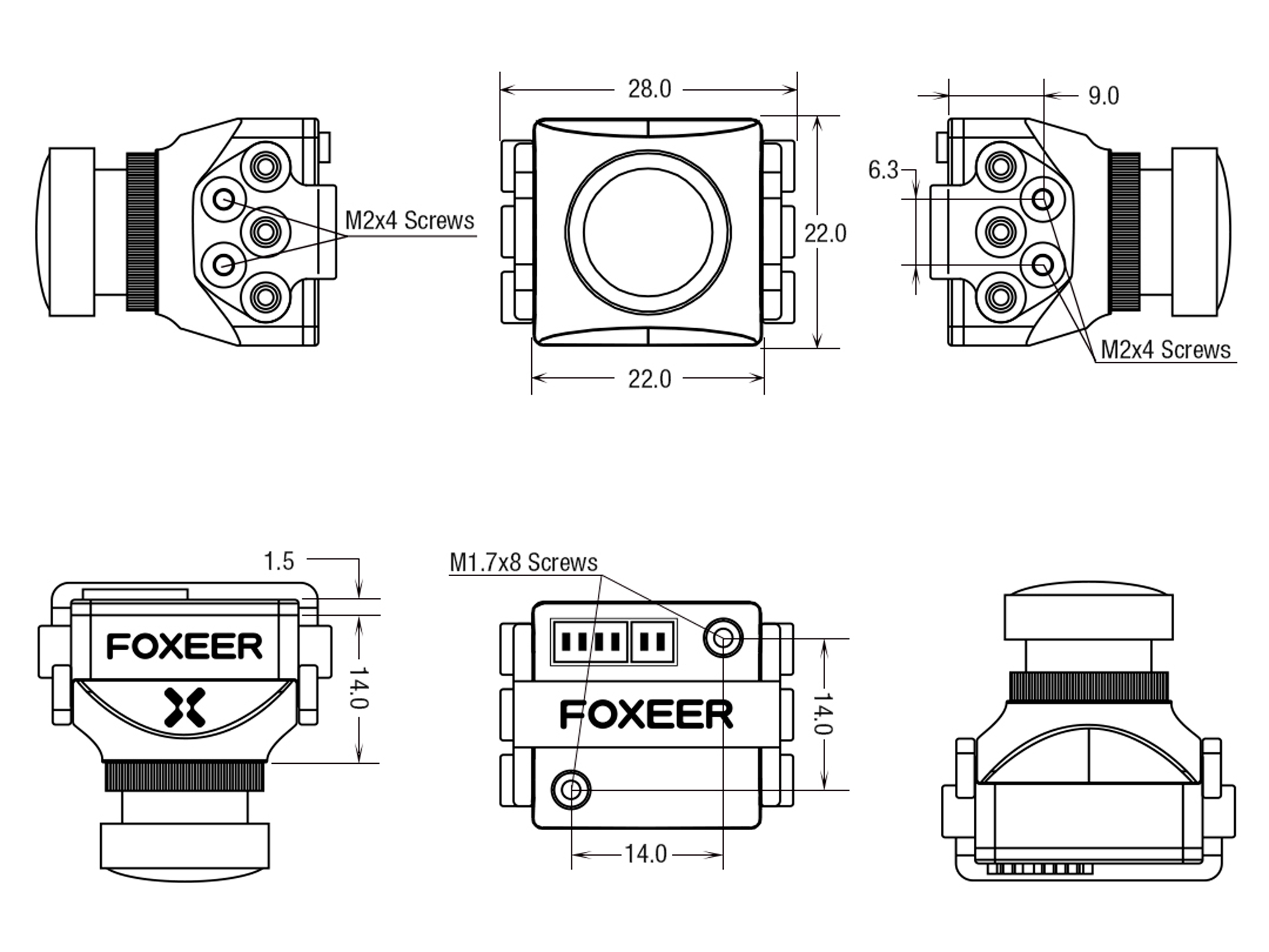 Камера Foxeer Predator 5 Mini FPV 1000TVL 1.8мм (чорна) (світлина #3)