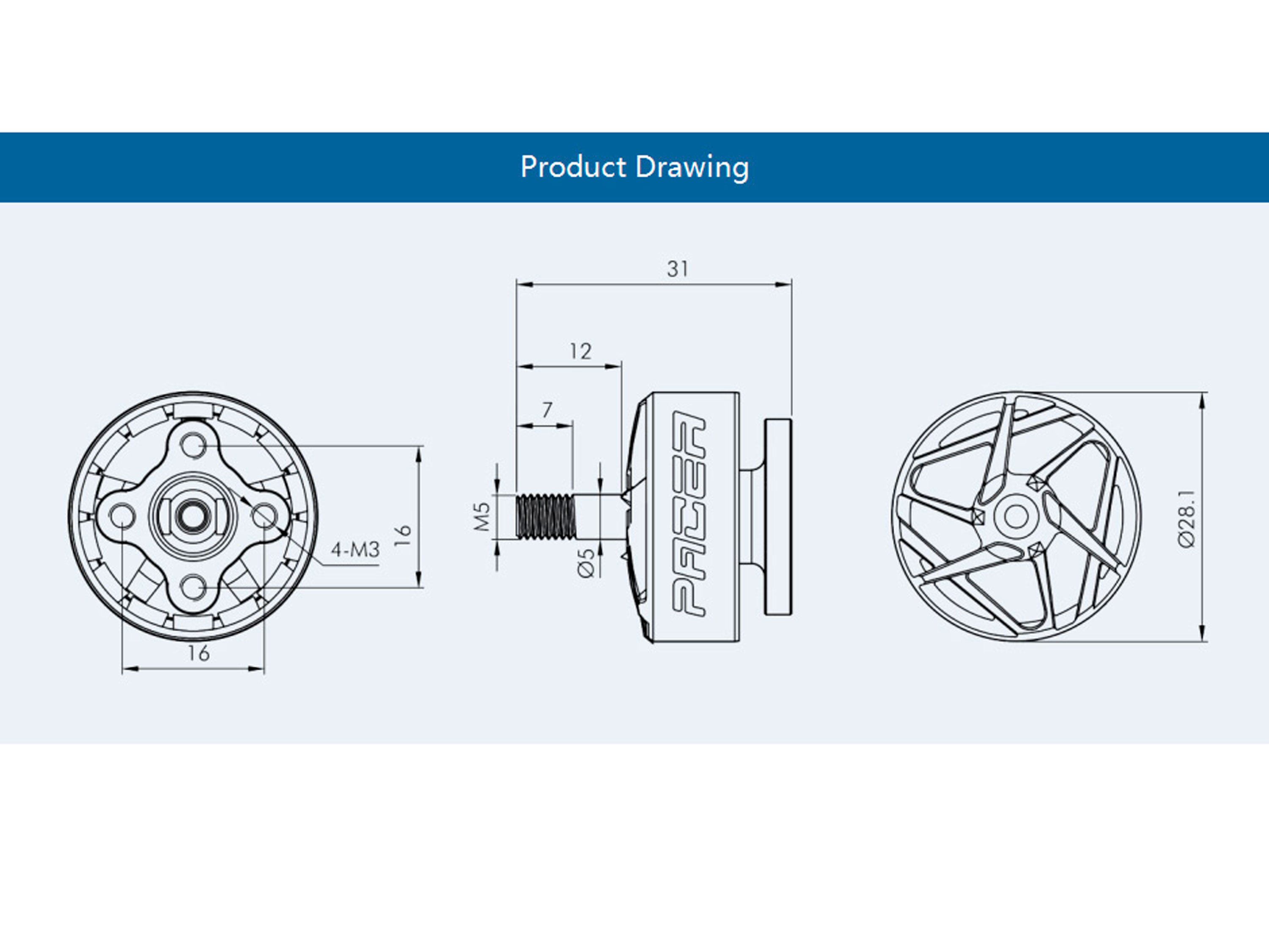 Двигун безколекторний T-Motor Pacer P2207-1950kv V3 (світлина #4)