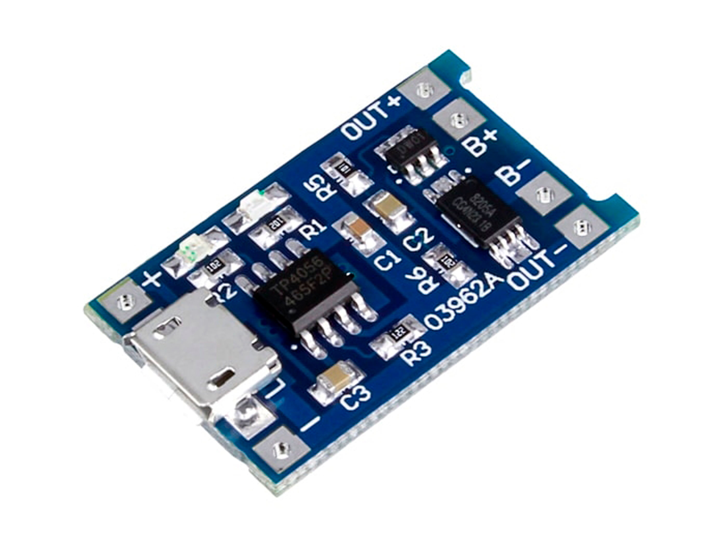 Контролер заряду TP4056 MicroUSB для 1S Li-Ion акумуляторів (з захистом) (світлина #1)