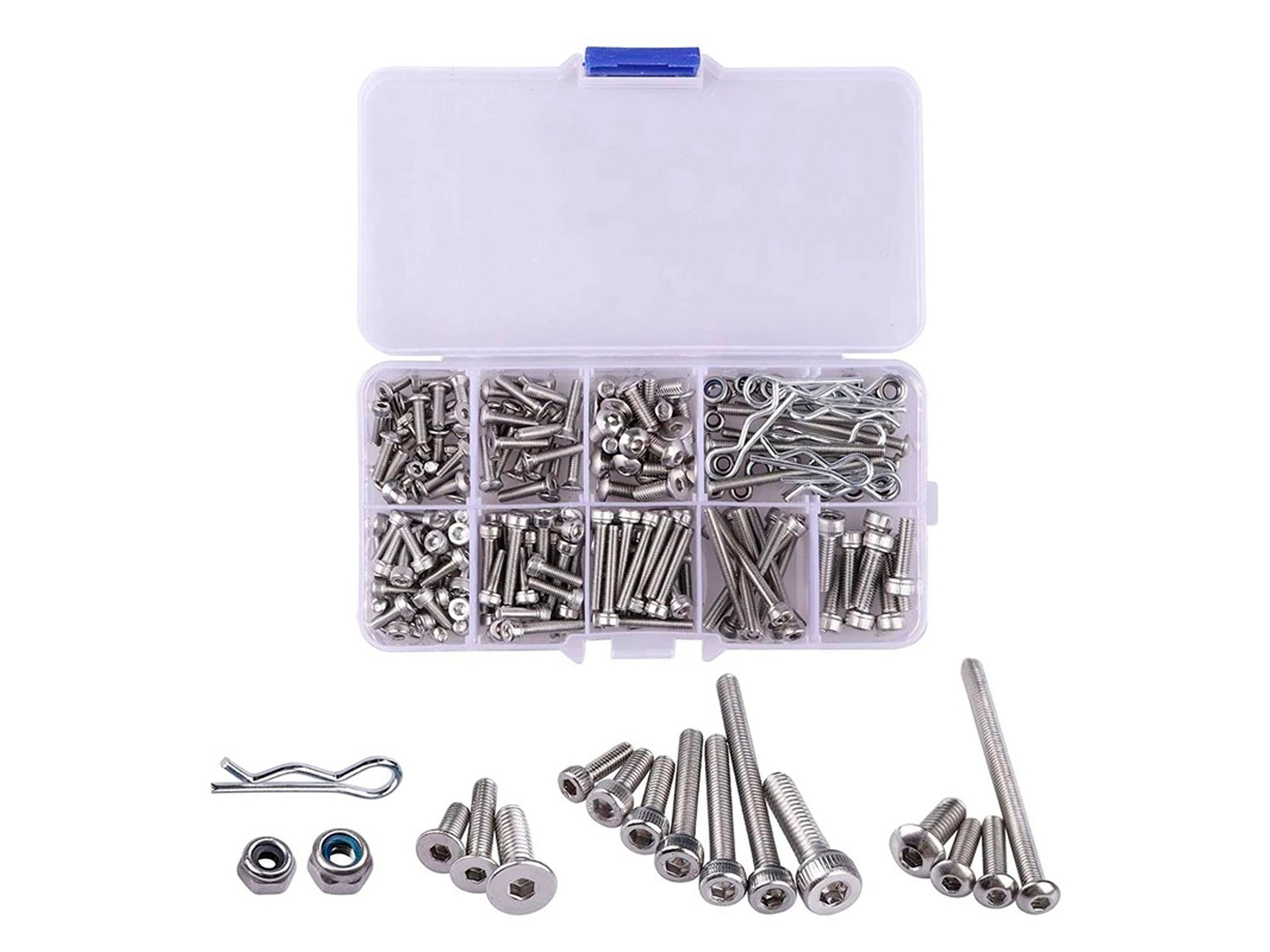 Набір гвинтів з шестигранником і контргайок M2.5/М3/M4 (205шт) (світлина #2)