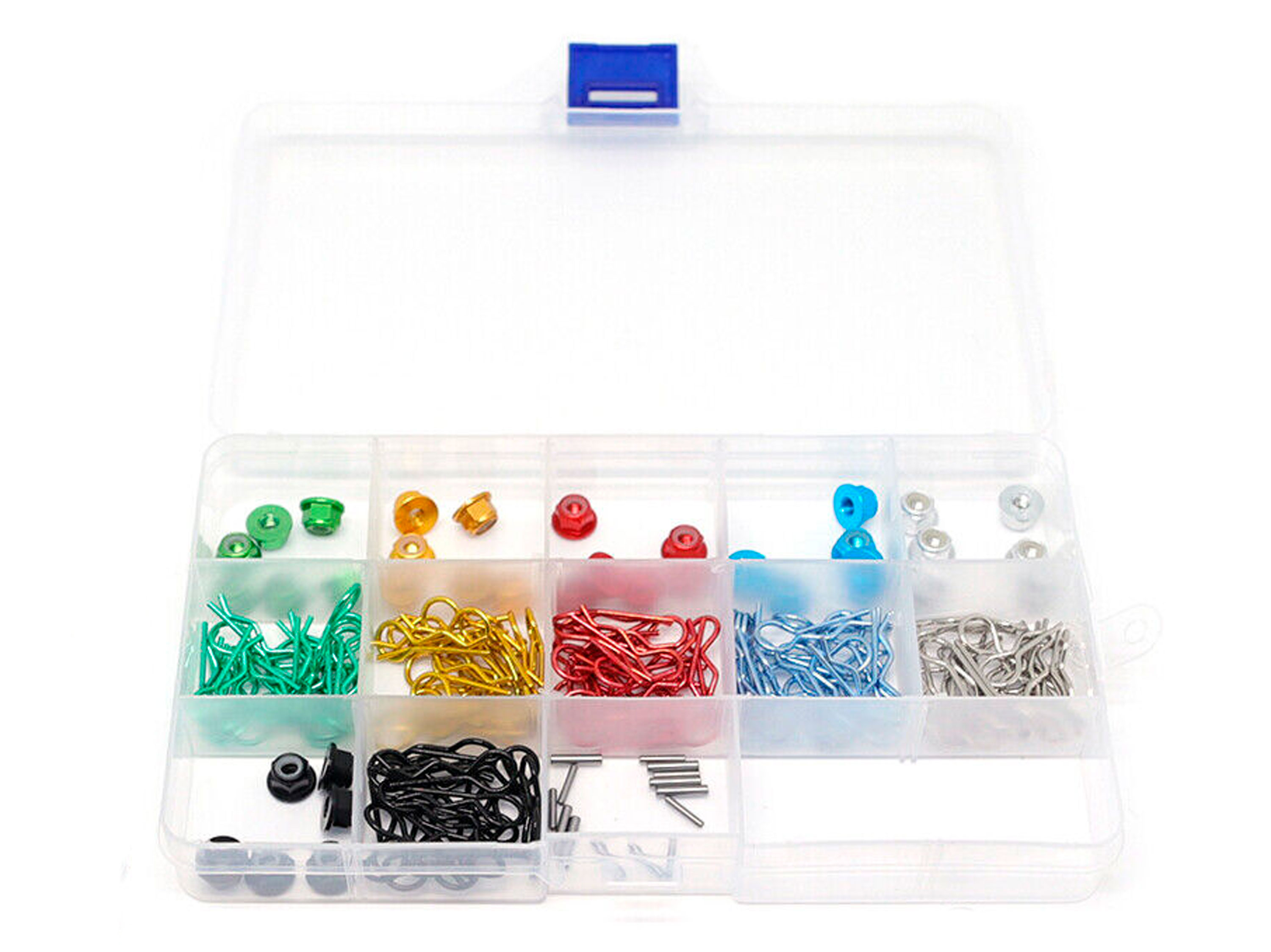 Набір кліпс з гайками М4 для автомоделей 1/10 / 1/12 (180шт) (світлина #1)