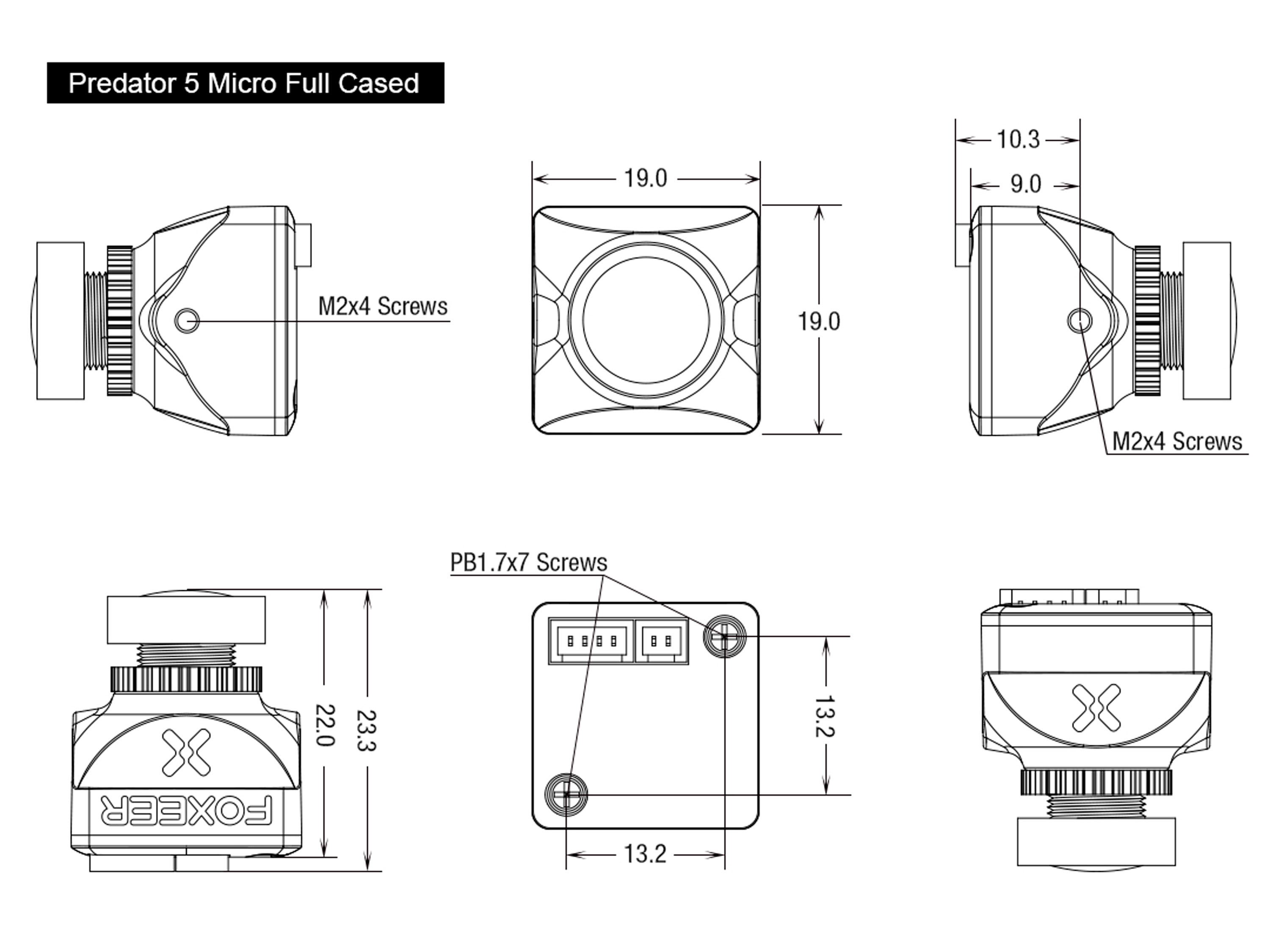 Камера Foxeer Predator 5 Micro FPV 1000TVL 1.7мм (чорна) (світлина #4)