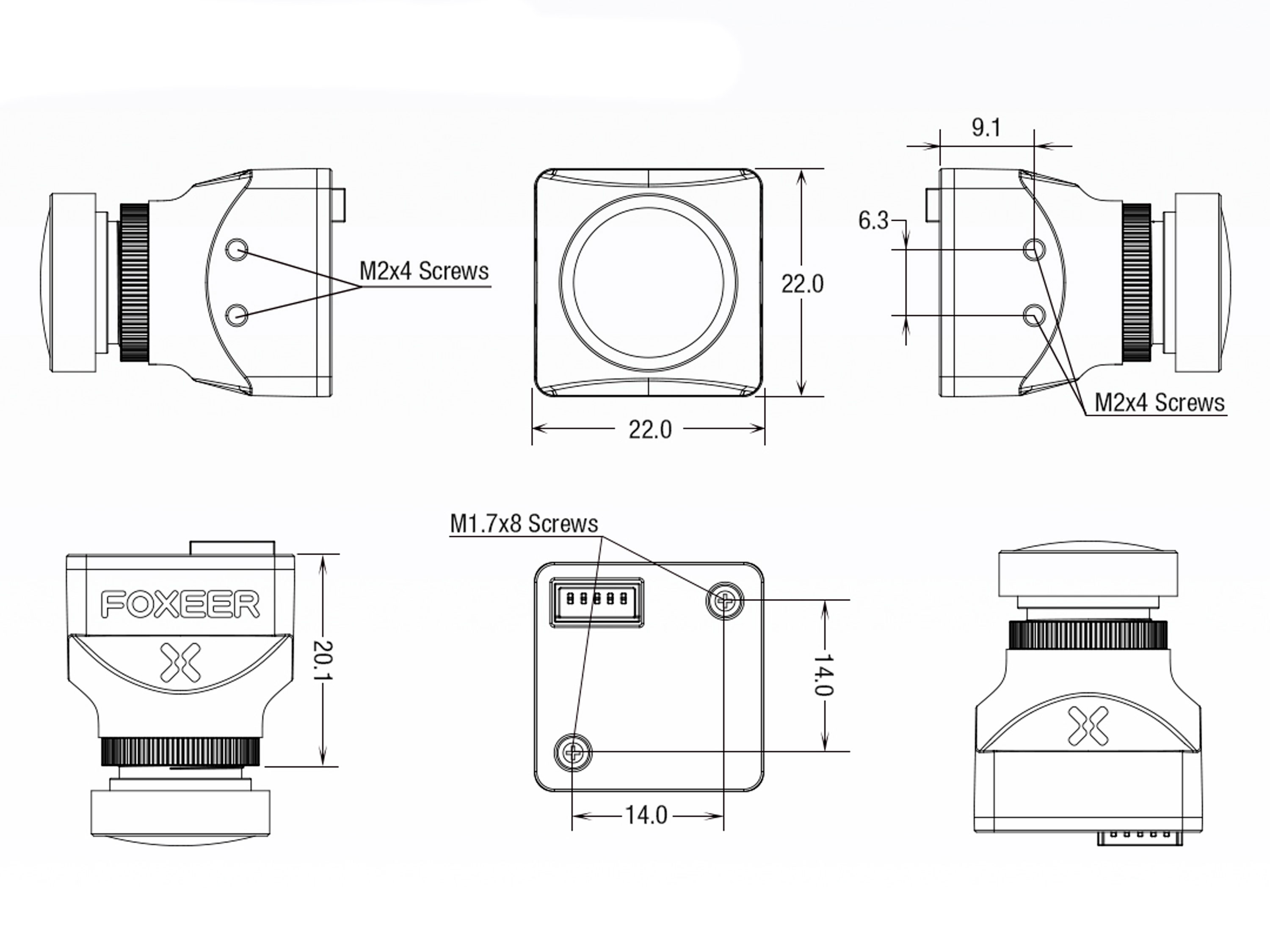 Камера Foxeer Cat 3 Mini FPV 1200TVL 2.1мм (чорна) (світлина #4)