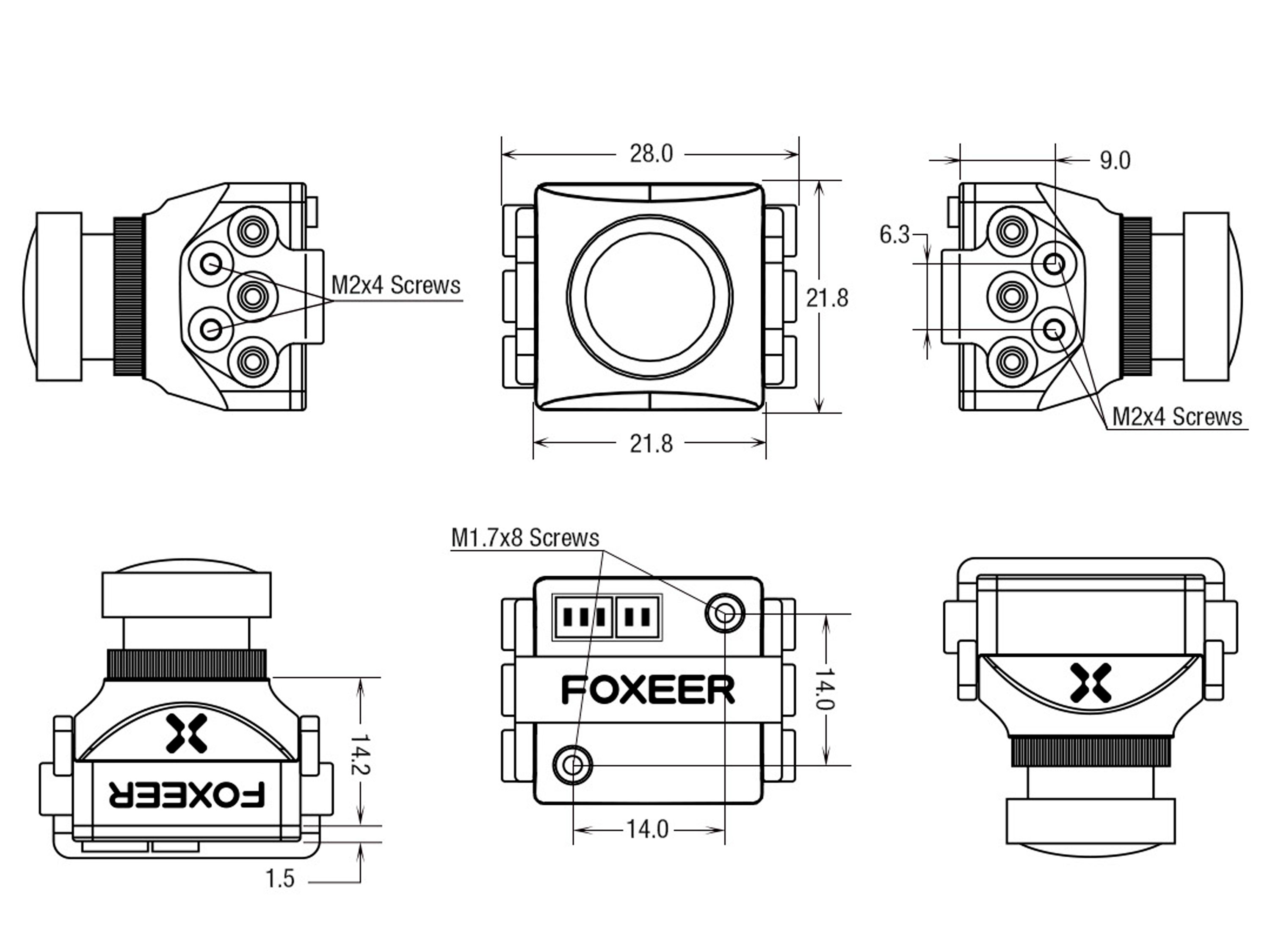 Камера Foxeer Razer Mini FPV 1200TVL 2.1мм (чорна) (світлина #4)