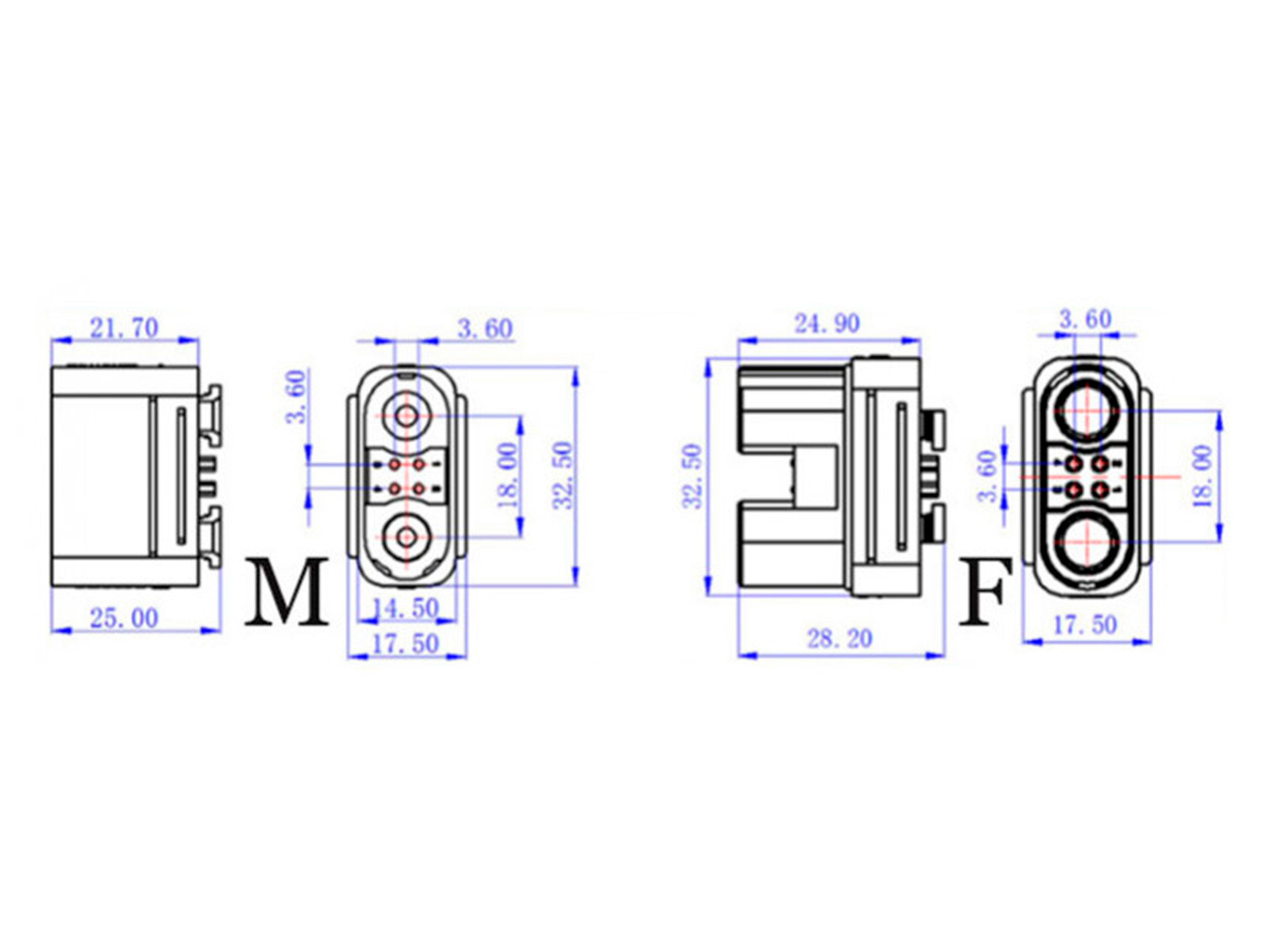 Роз’єм нейлоновий AS150U (пара) (світлина #3)