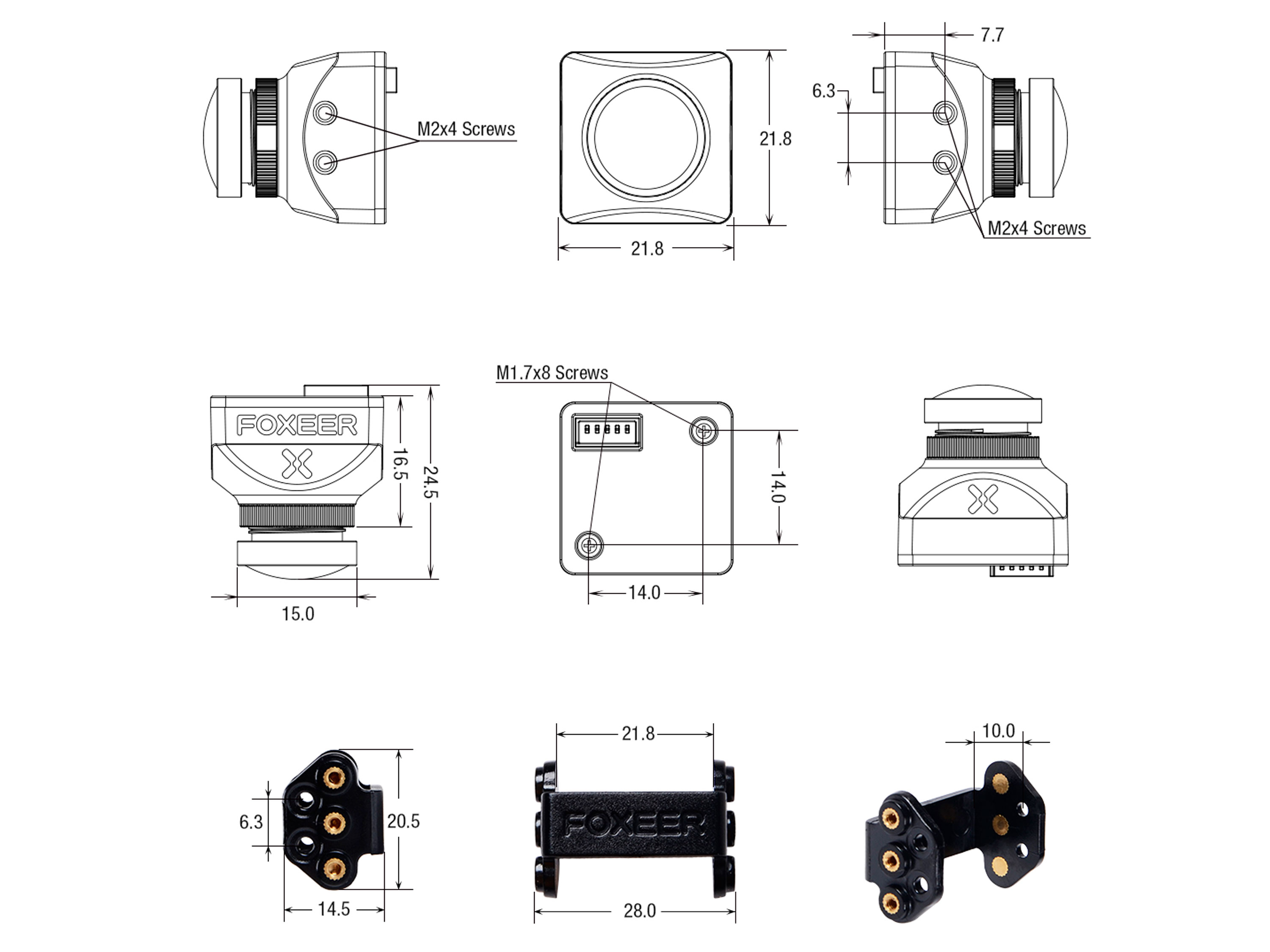 Камера Foxeer Toothless 2 Mini FPV 1200TVL 1.7мм (чорна) (світлина #5)