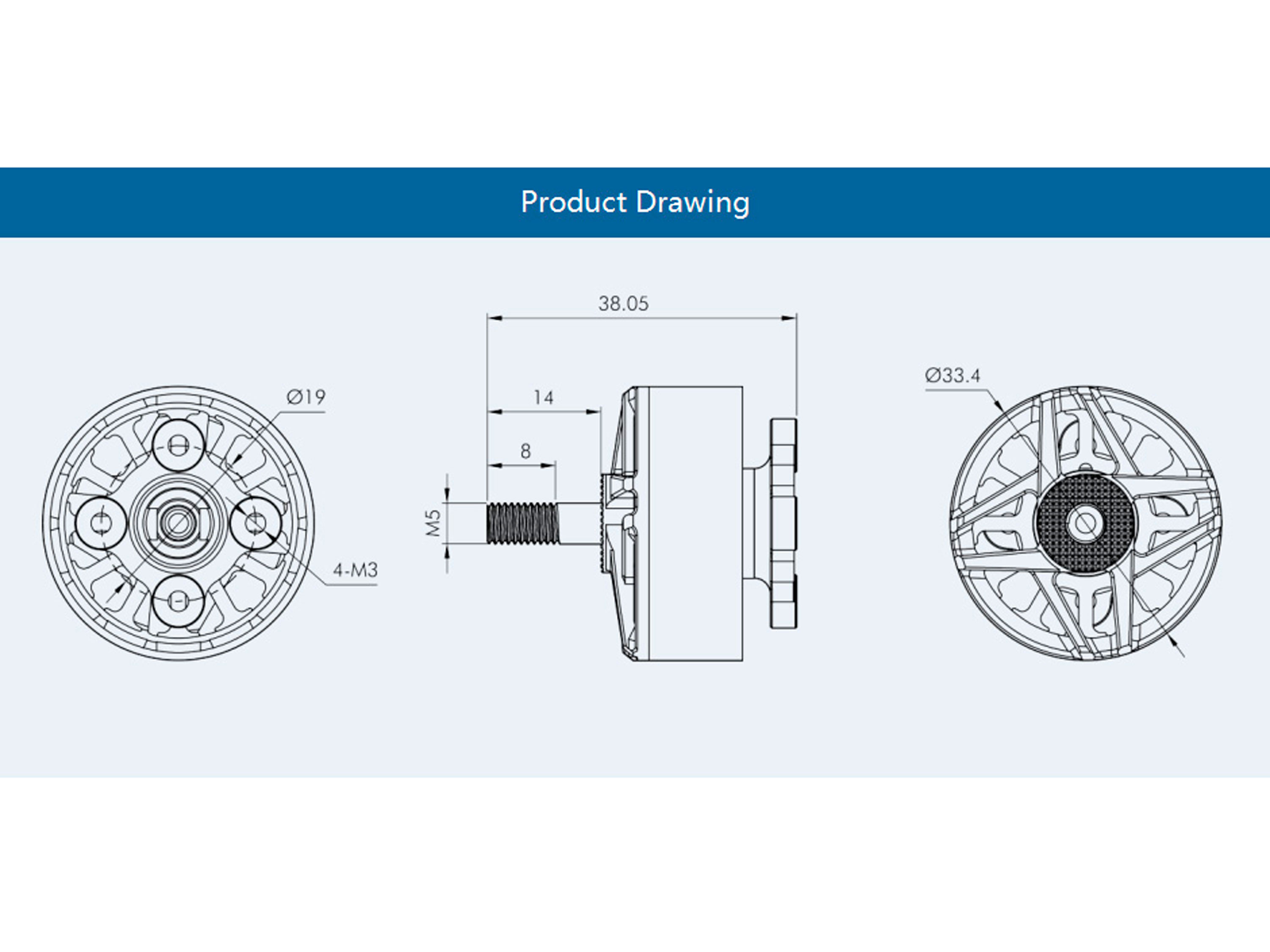 Двигун безколекторний T-Motor F100 2810-1100kv (світлина #5)