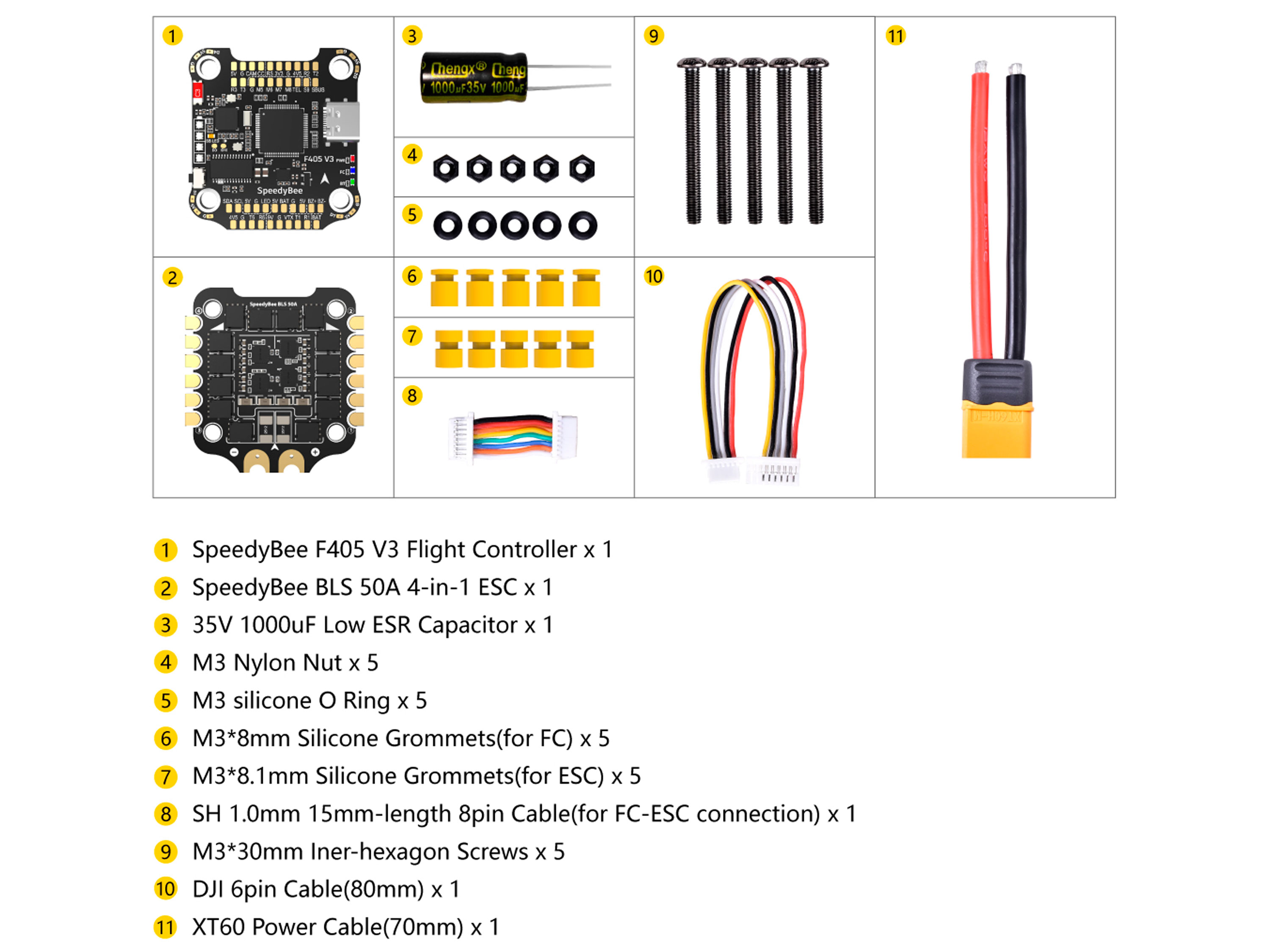 SpeedyBee F405 V3 Стек (польотний контролер F4 + регулятор 4в1 50A) (світлина #7)