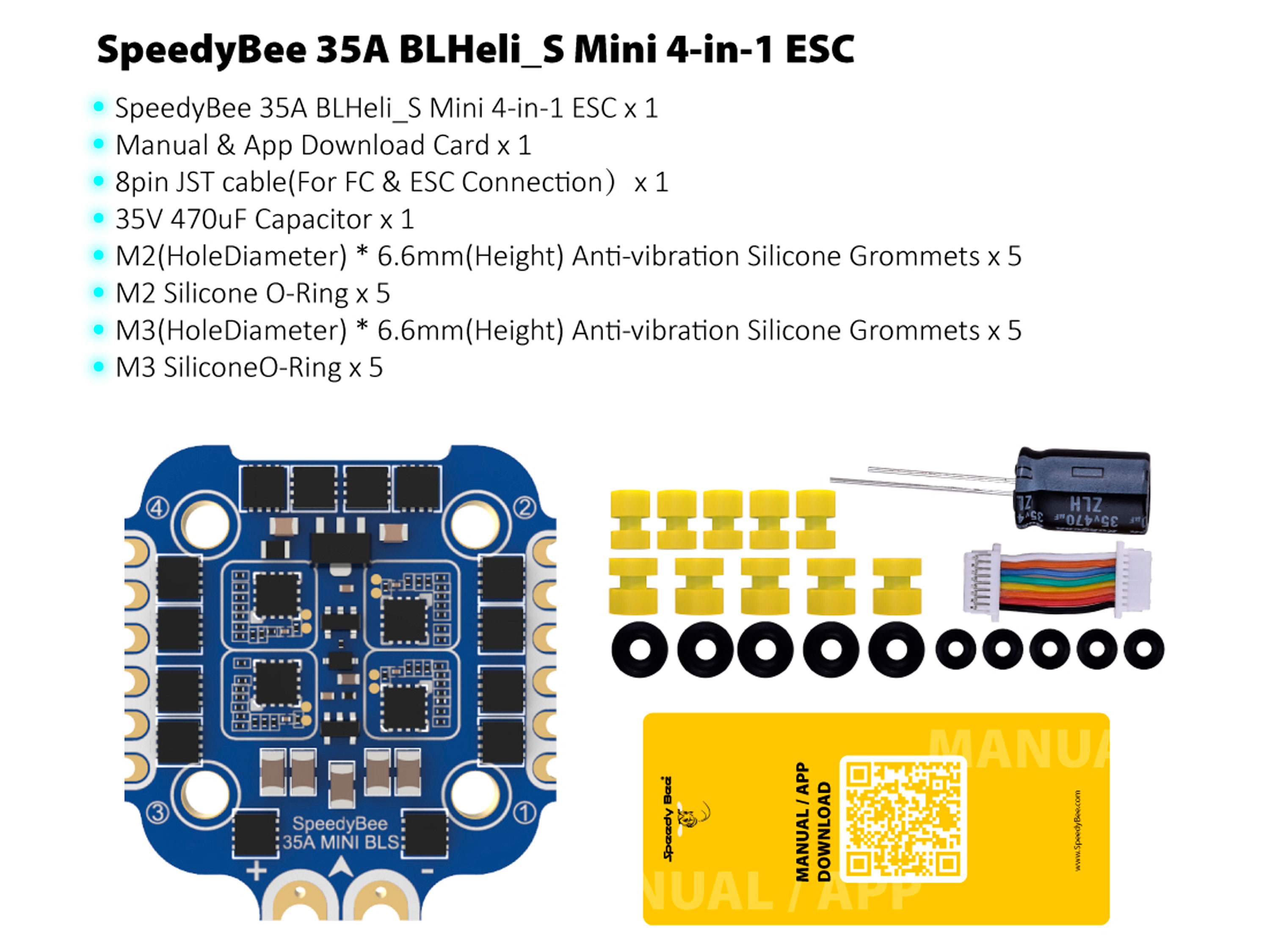 SpeedyBee F722 Mini (польотний контролер F7 + регулятор 4в1 35A) (світлина #5)