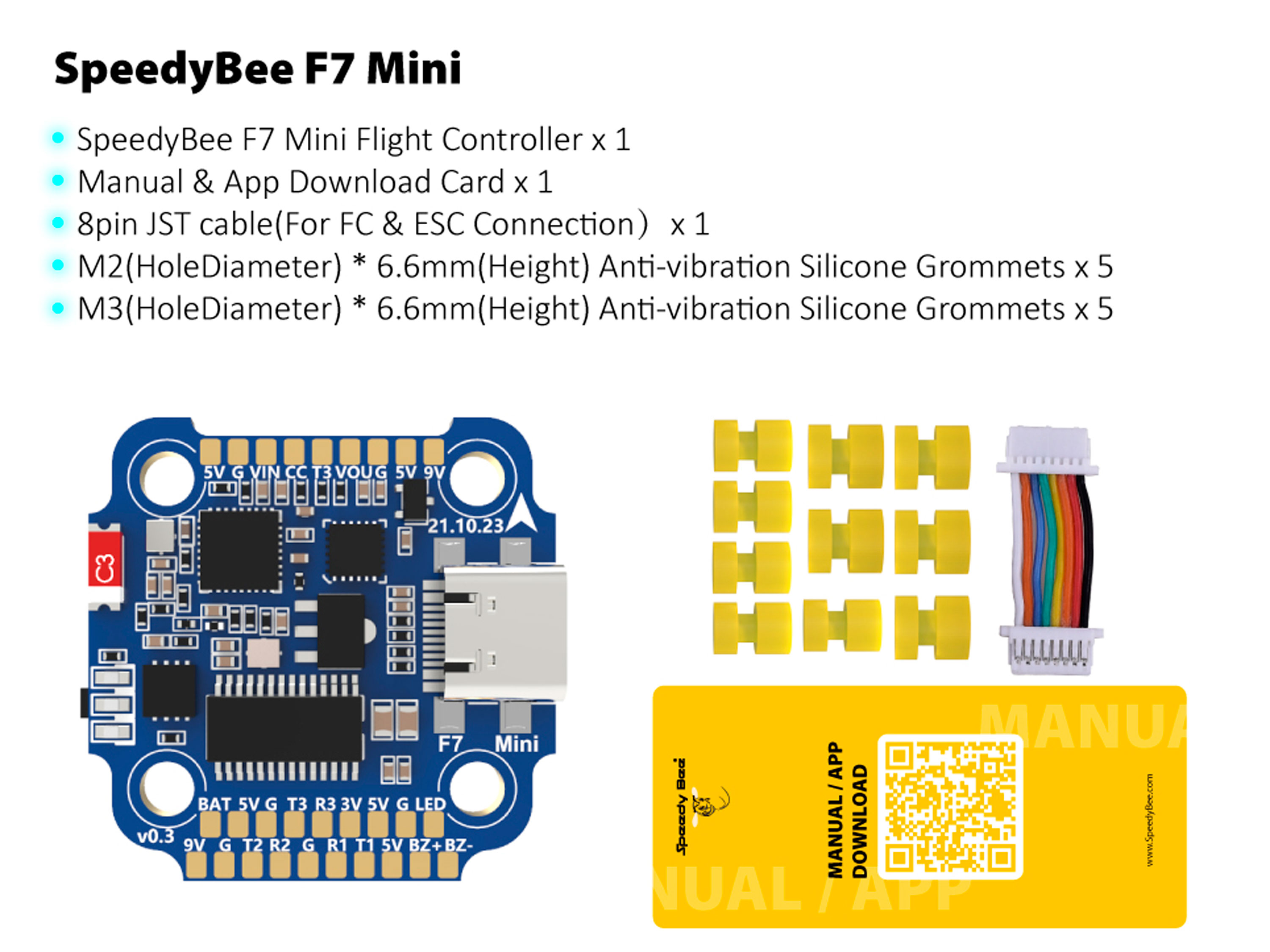 SpeedyBee F722 Mini (польотний контролер F7 + регулятор 4в1 35A) (світлина #6)