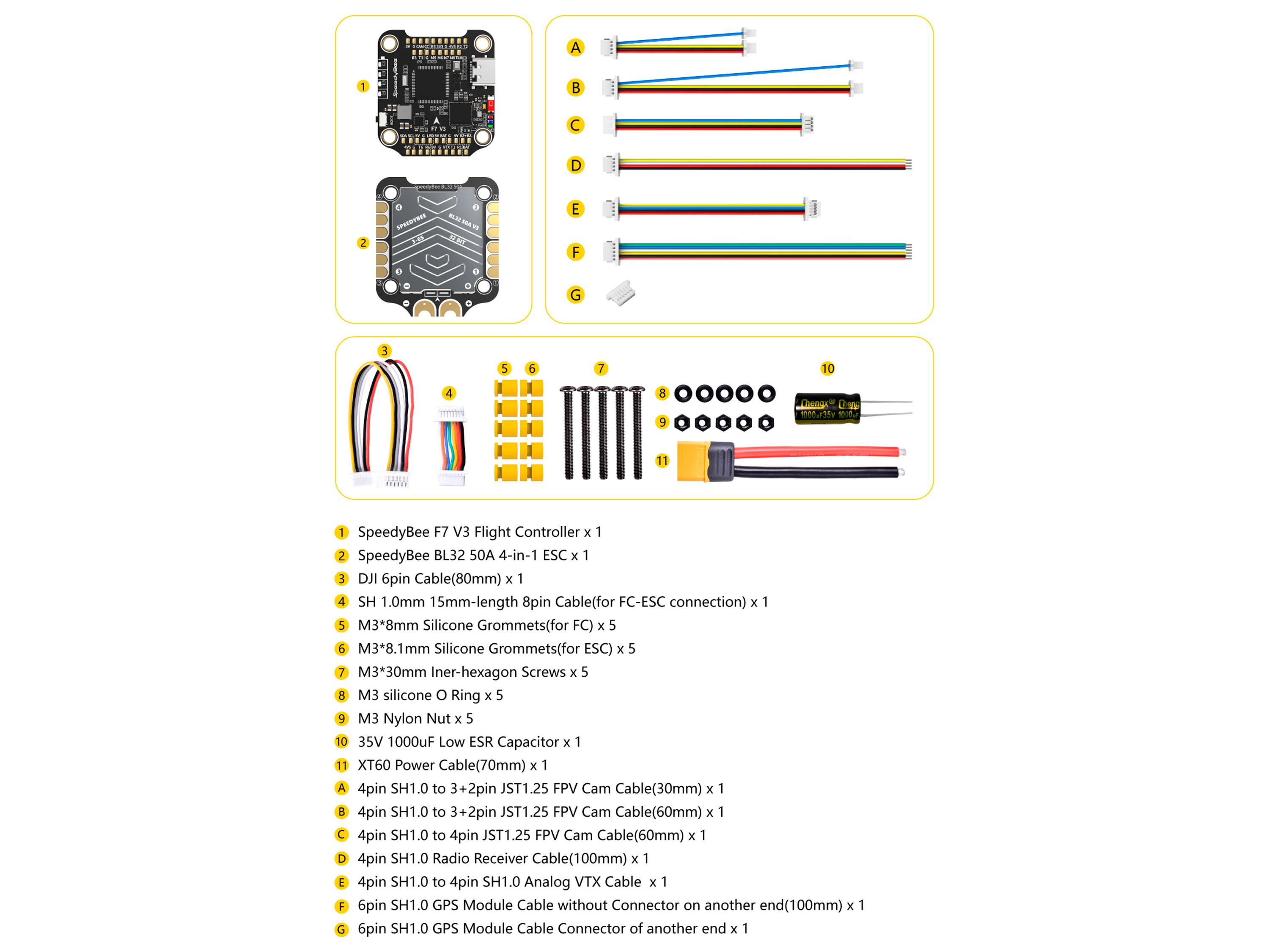 SpeedyBee F722 V3 (польотний контролер F7 + регулятор 4в1 50A) (світлина #6)