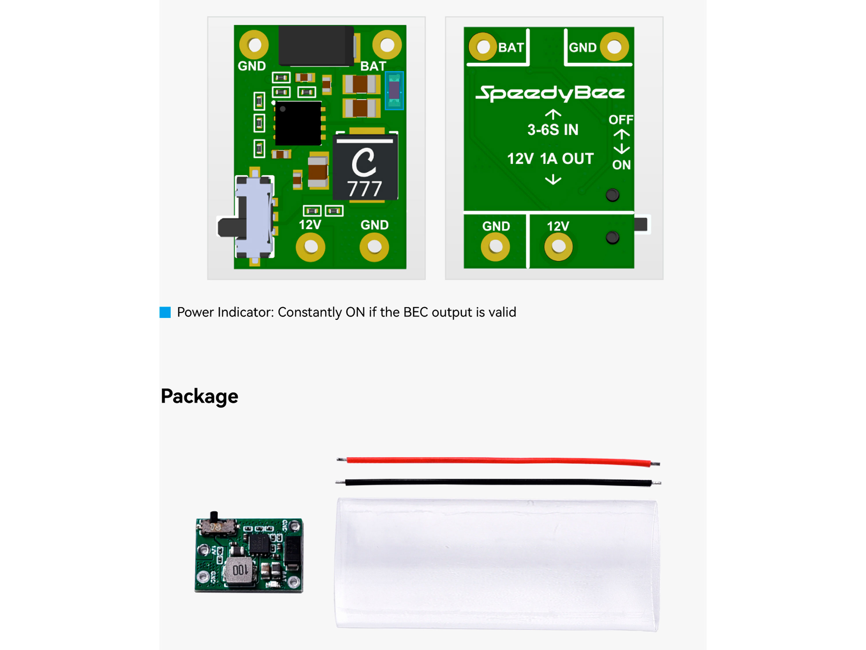 Мікро BEC SpeedyBee 12В 1А (3-6S LiPO) (світлина #3)
