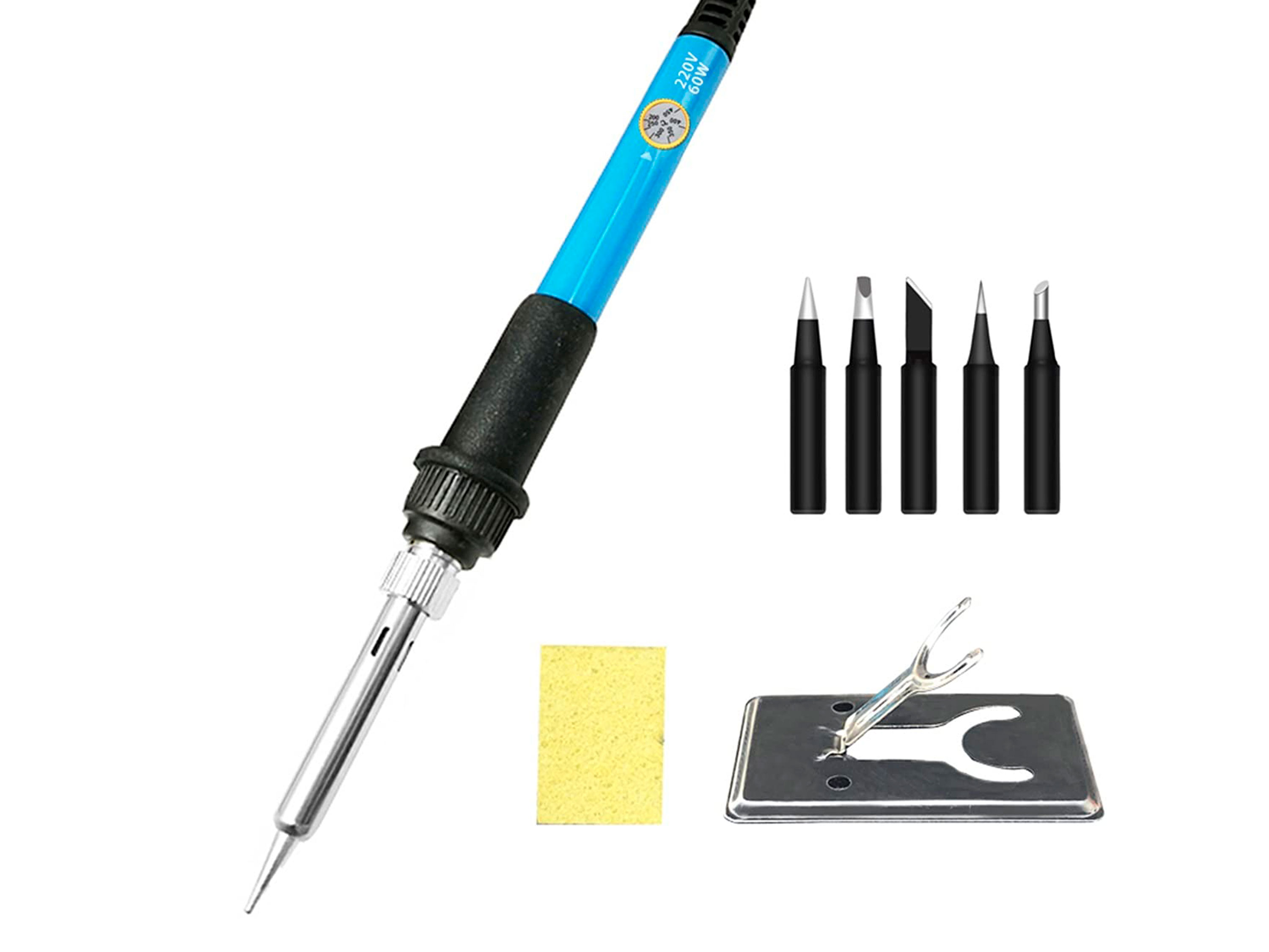 Паяльник з терморегулятором (60Вт) + набір жал і підставка (світлина #1)