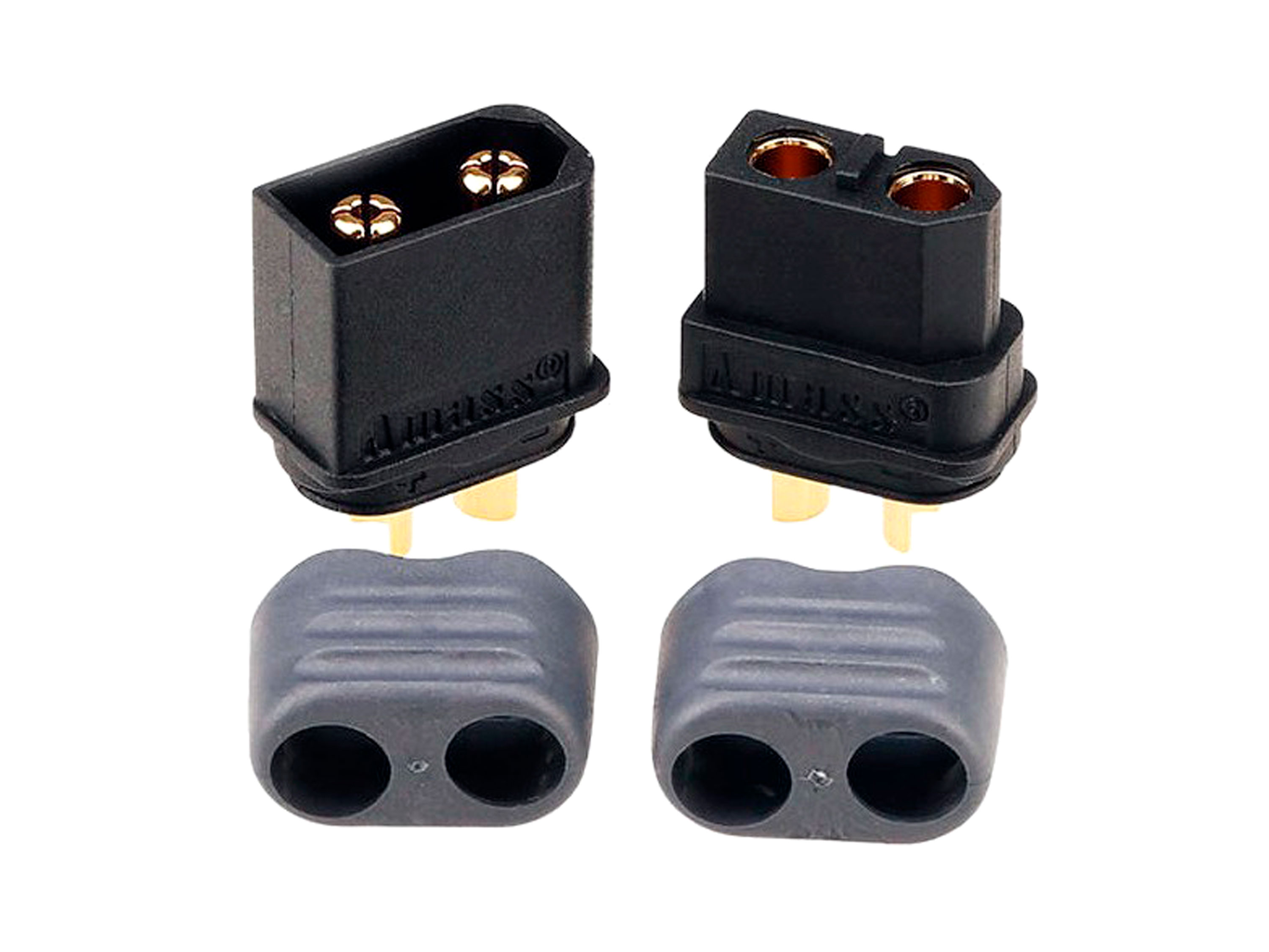 Роз’єм нейлоновий Amass XT60H з ізолюючою насадкою чорний (пара) (світлина #2)