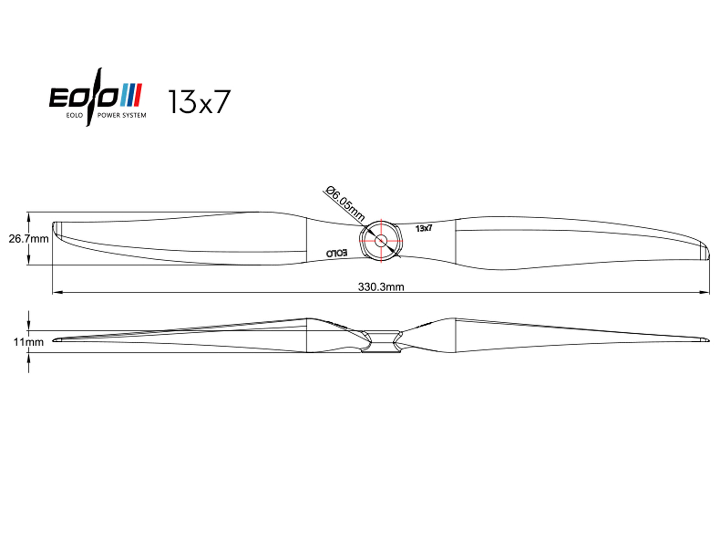 Пропелер SunnySky Eolo 13x7E (світлина #3)