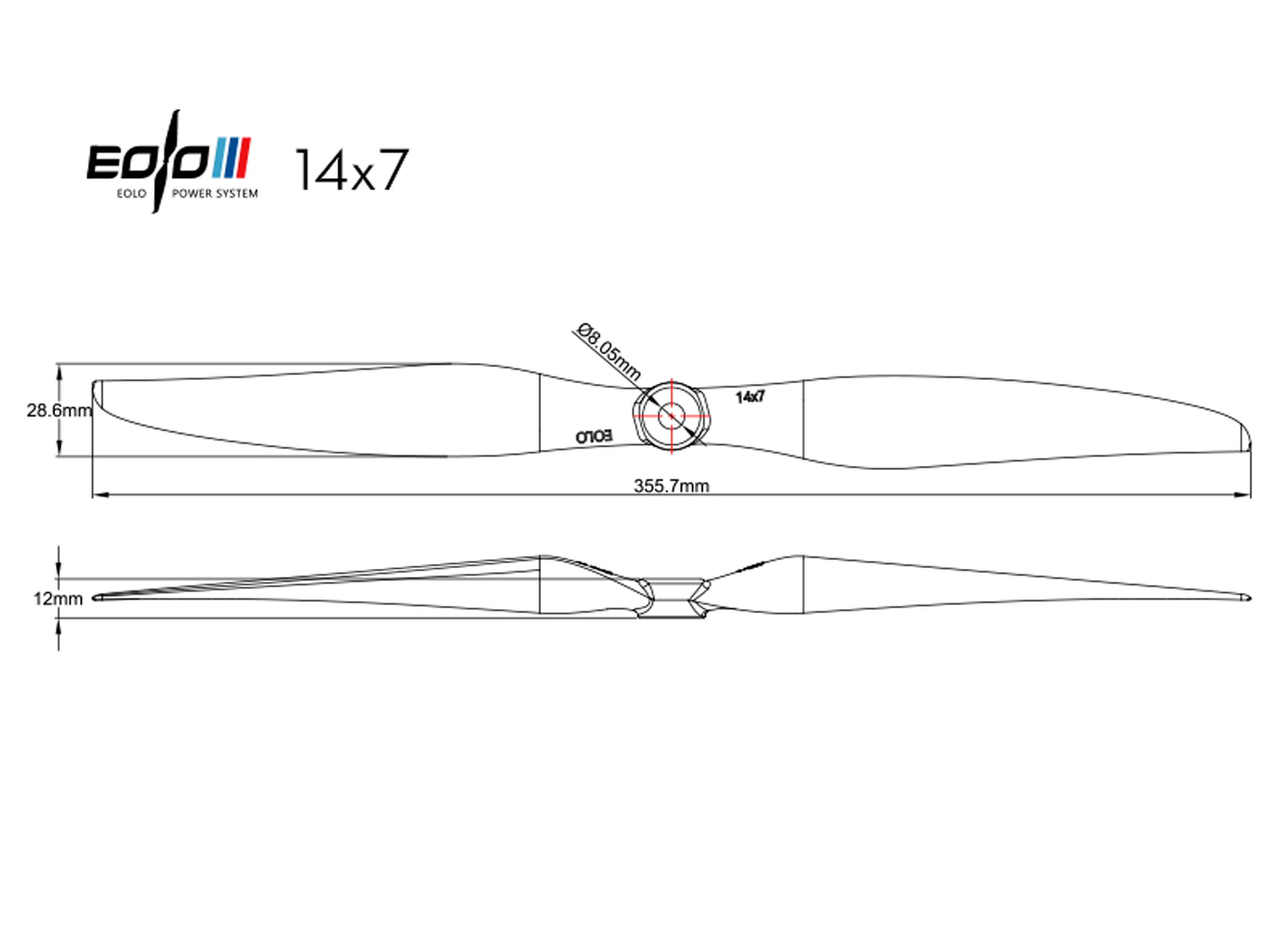 Пропелер SunnySky Eolo 14x7E (світлина #3)